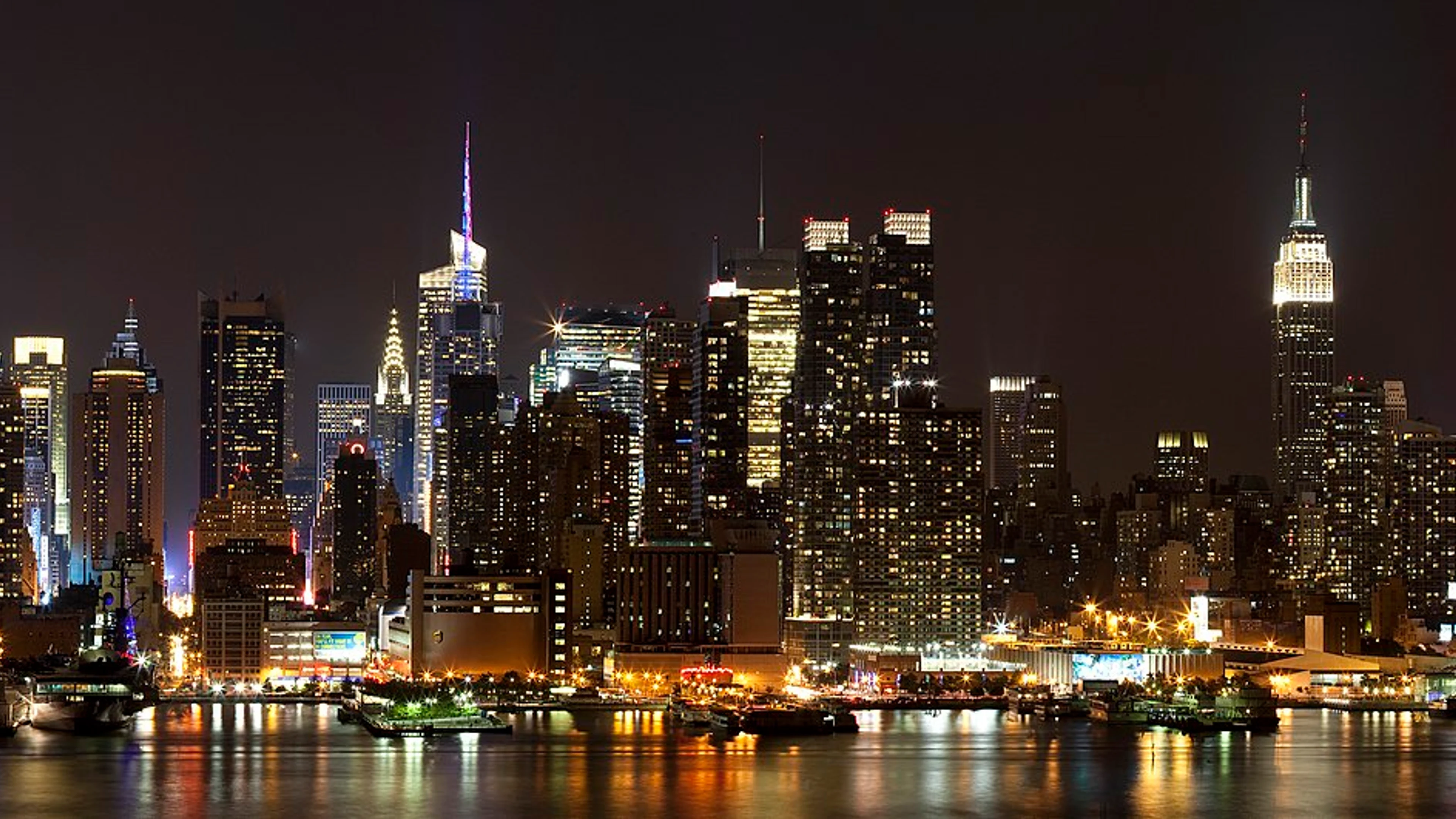 Manhattan from Weehawken, NJ - free 4K Ultra HD city wallpaper for desktop