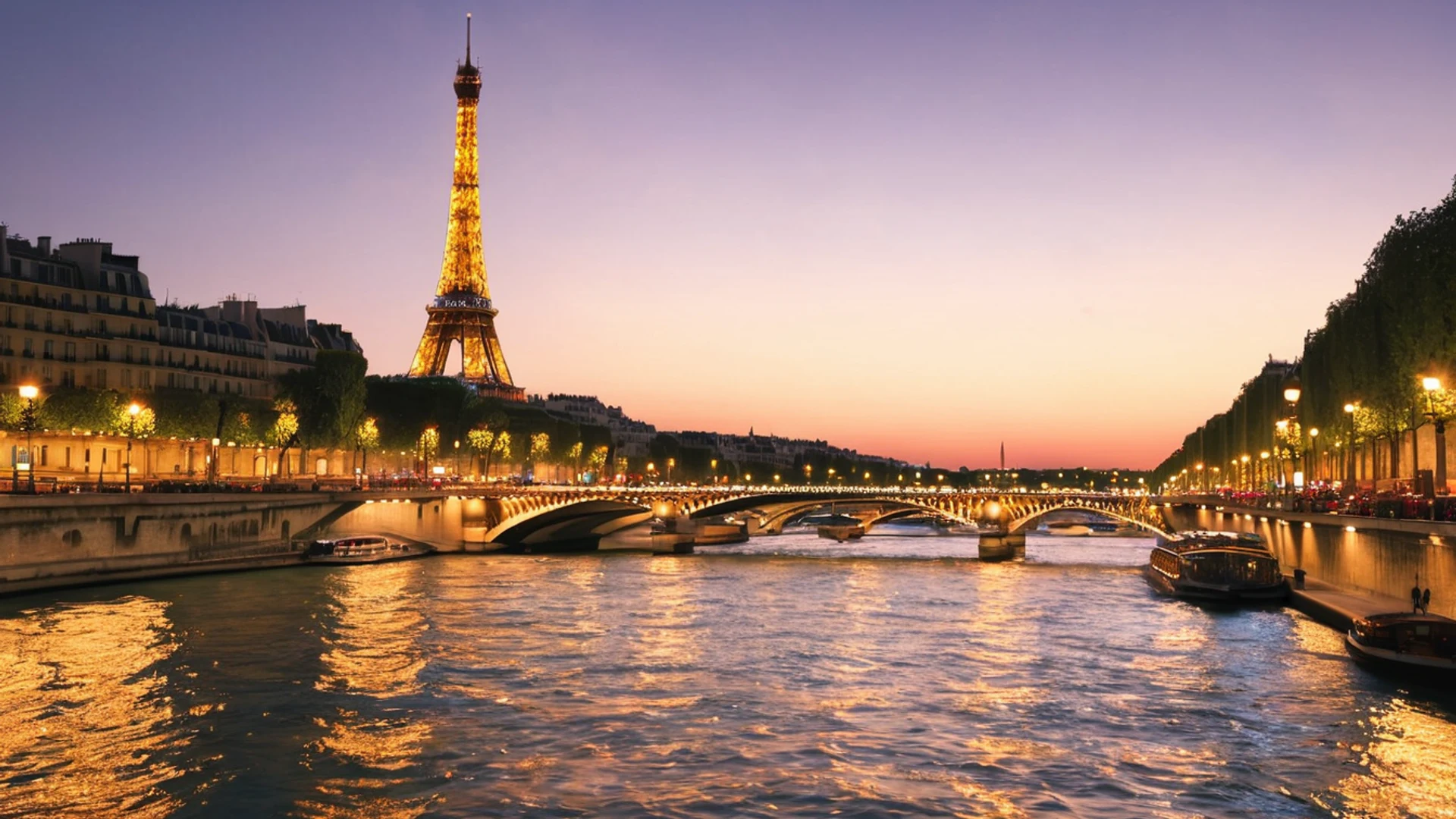 Paris Eiffel Tower Night - free hd city wallpaper for desktop