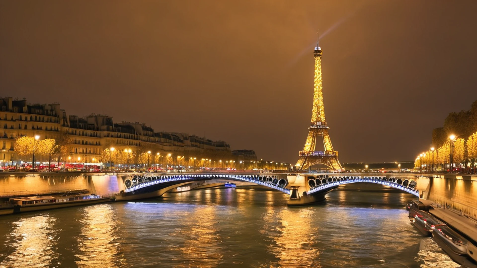 Paris Eiffel Tower Night - free hd city wallpaper for desktop