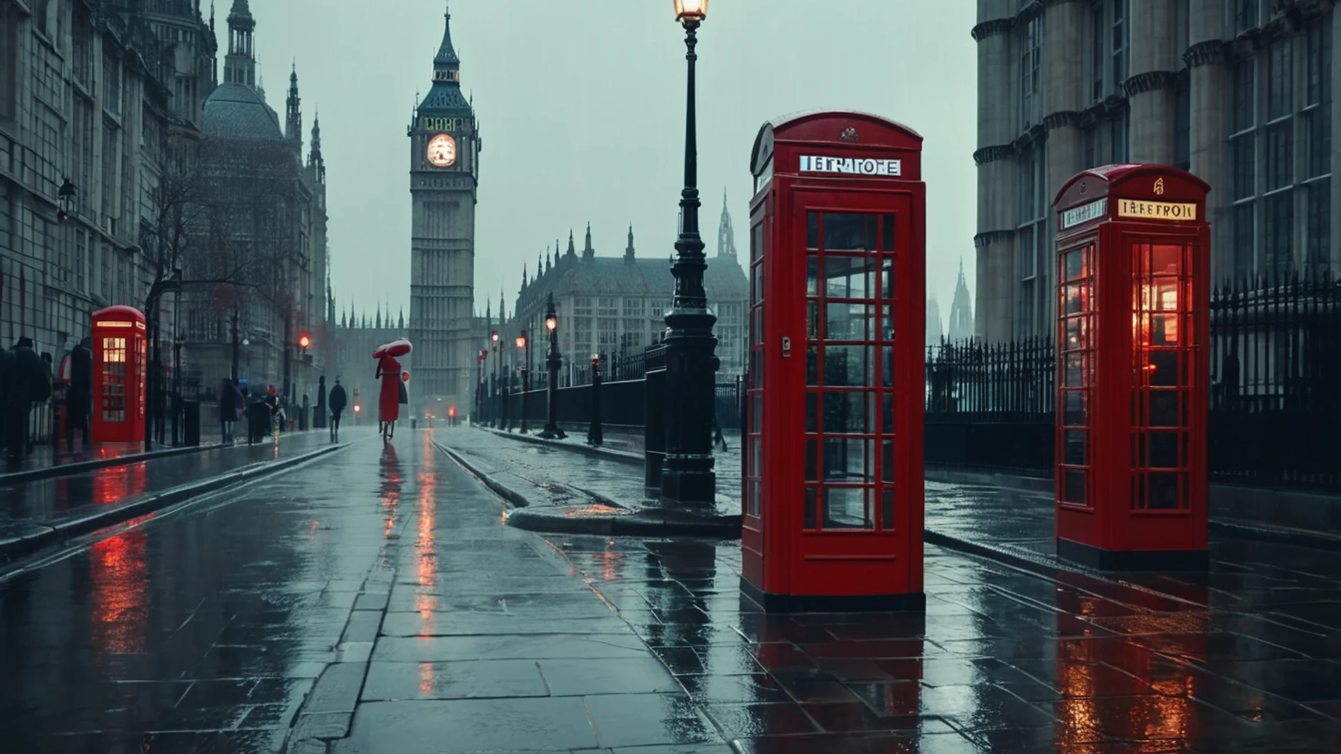 Rainy London Street - free hd city wallpaper for desktop