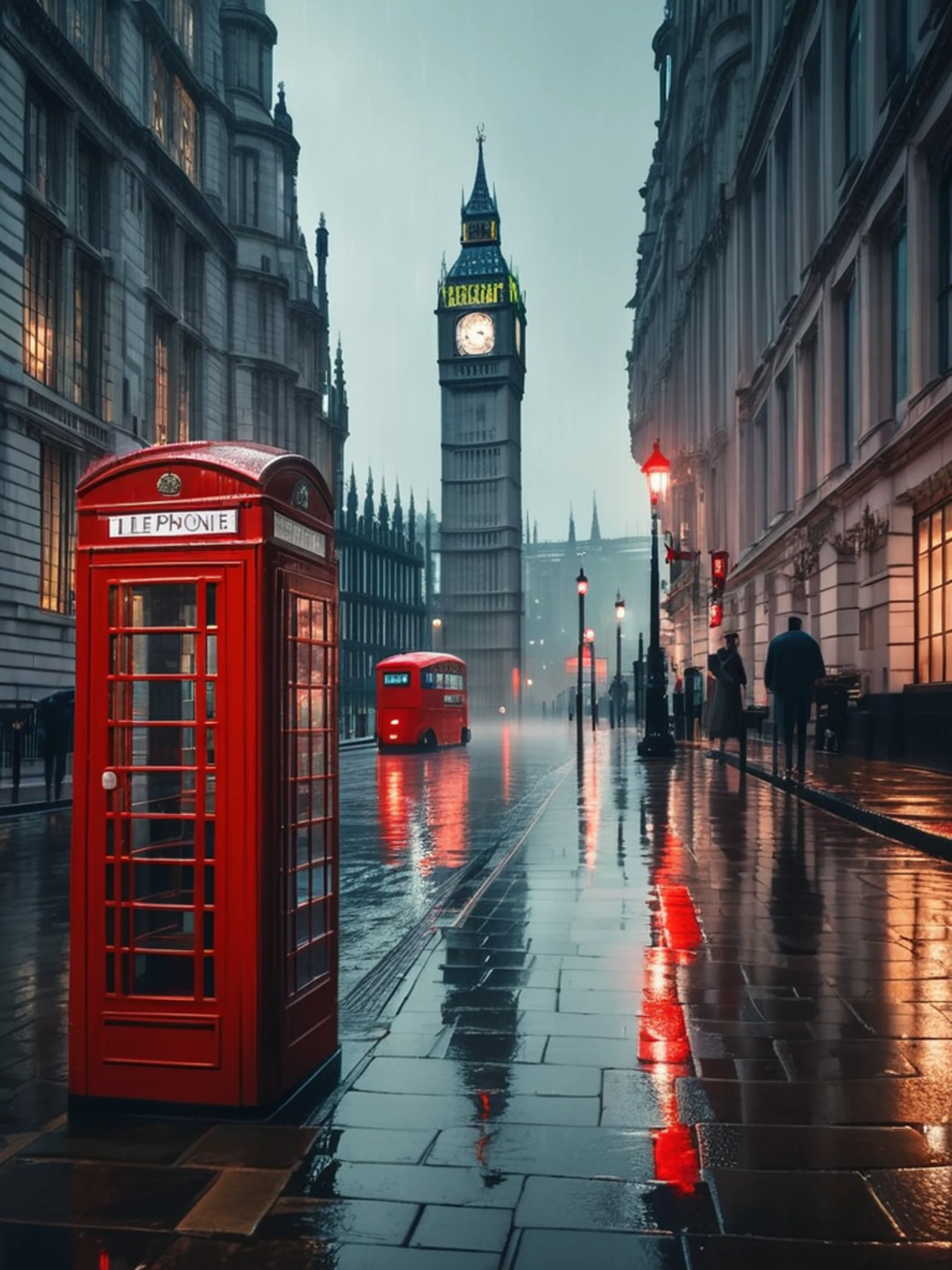 Rainy London Street - free Tablet city wallpaper for phone