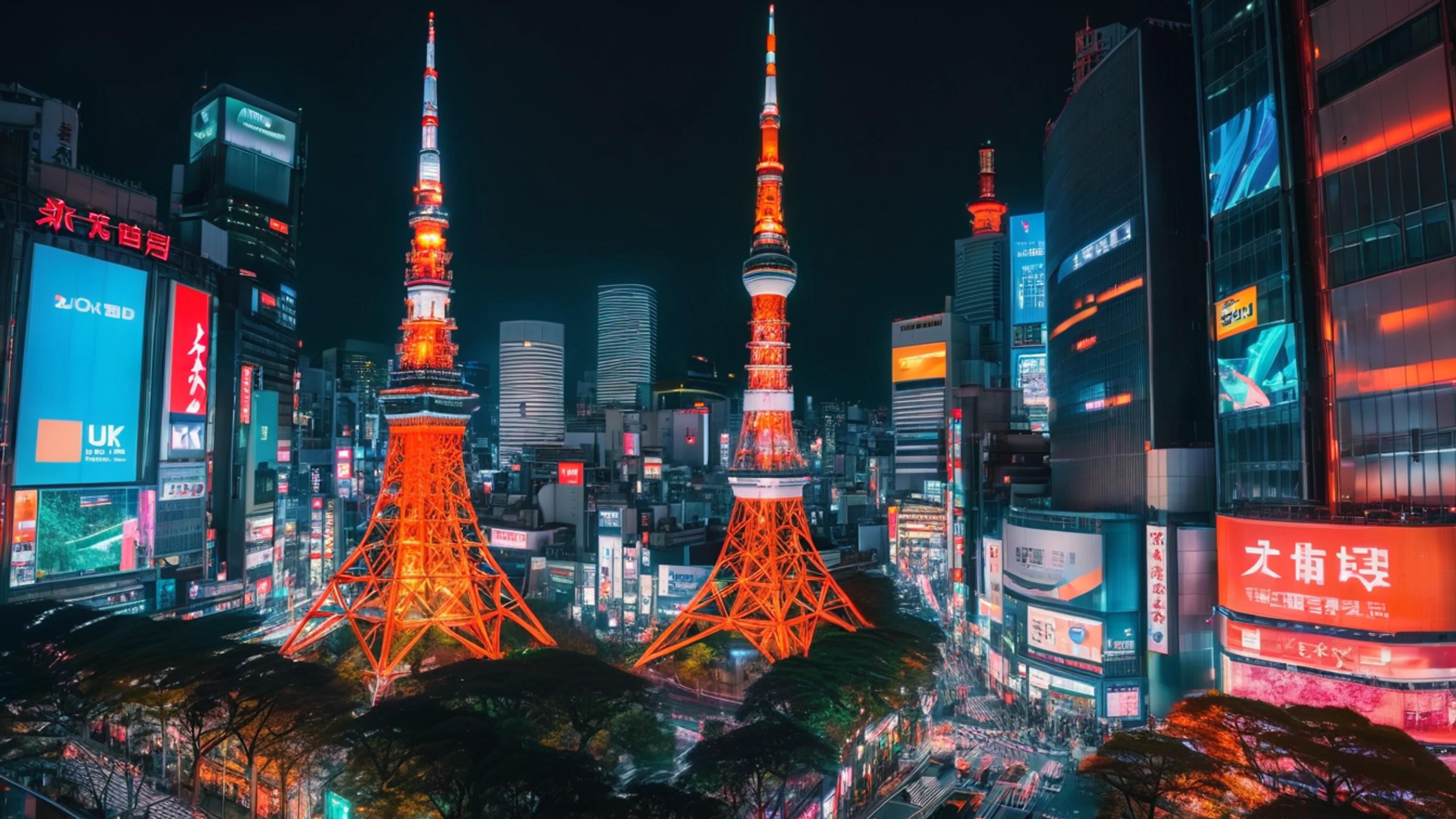 Tokyo Night Skyline - free 4K Ultra HD city wallpaper for desktop