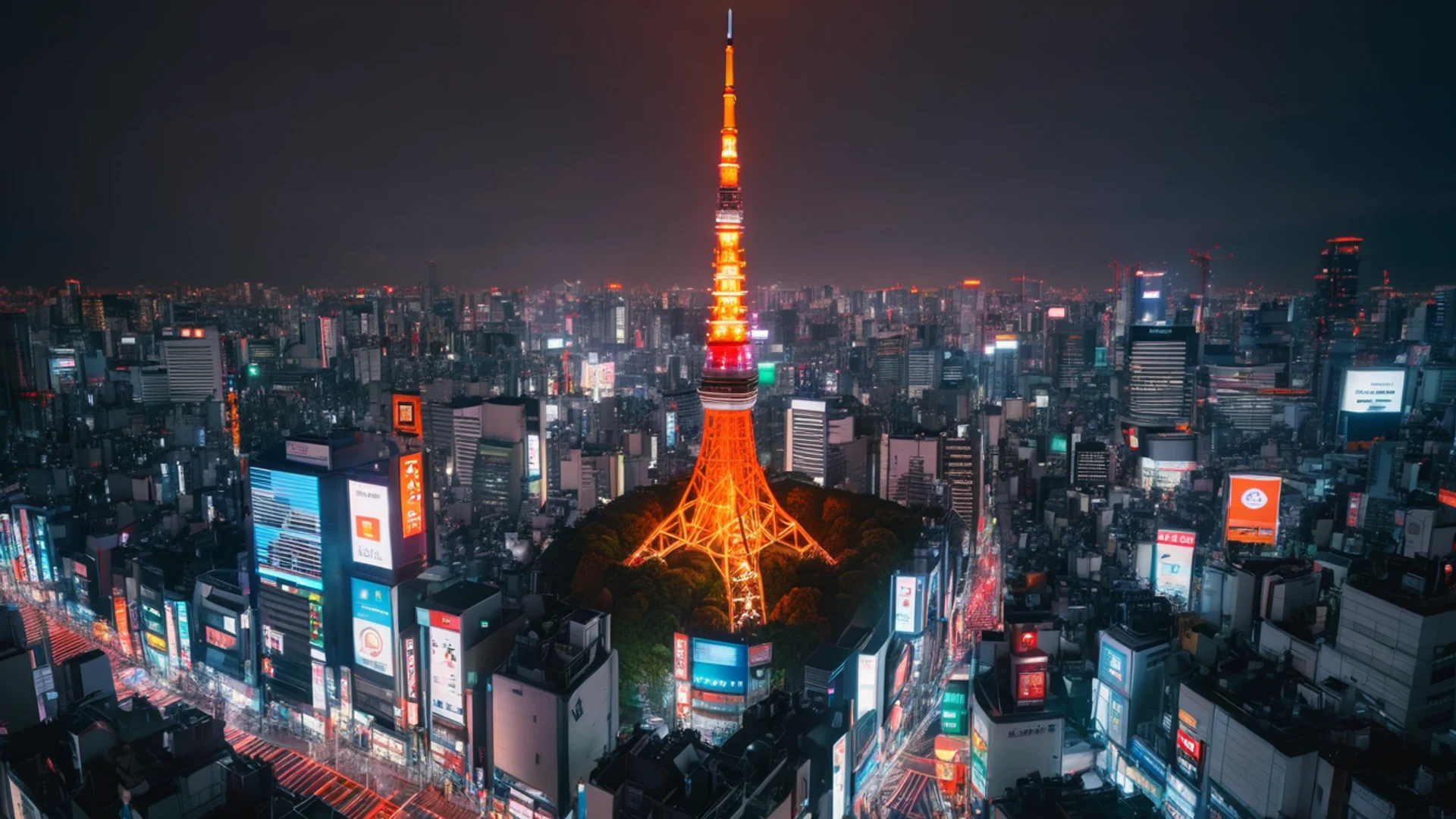 Tokyo Night Skyline - free hd city wallpaper for desktop