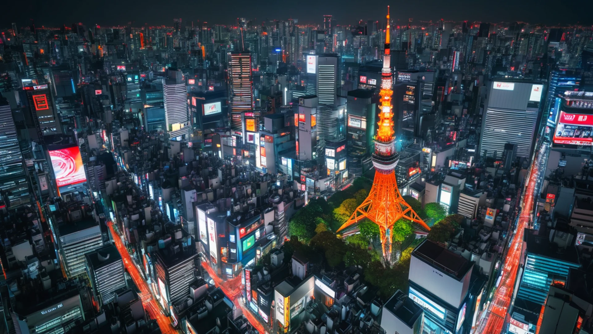 Tokyo Night Skyline - free hd city wallpaper for desktop