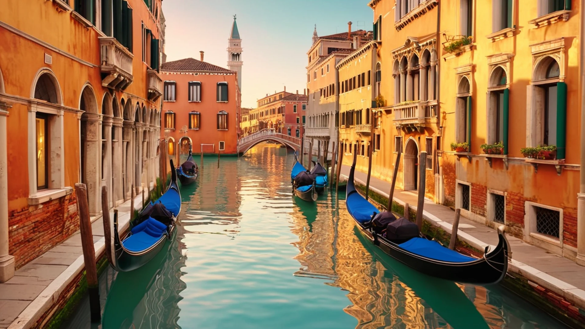 Venice Canal Sunset - free hd city wallpaper for desktop