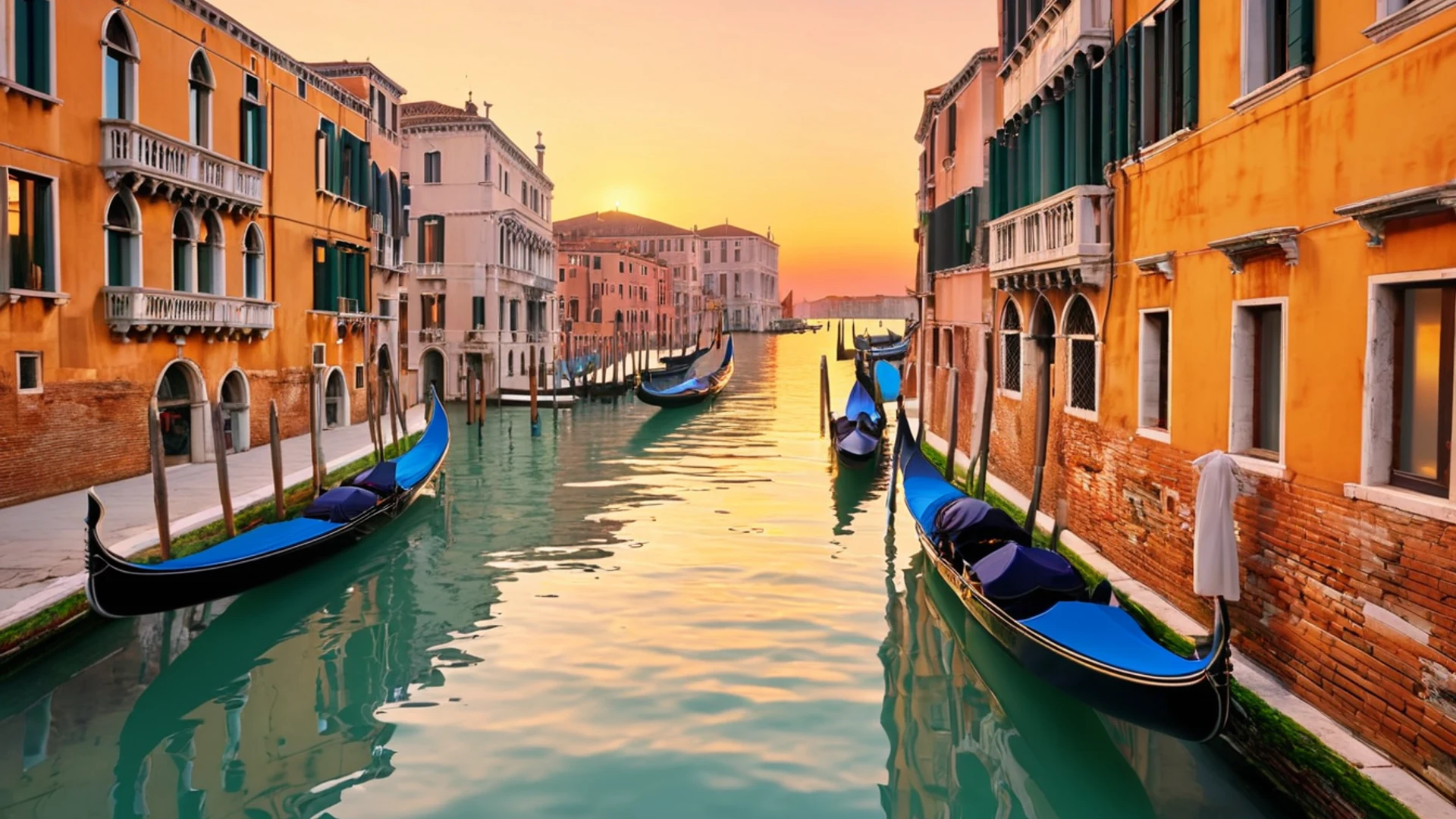 Venice Canal Sunset - free hd city wallpaper for desktop