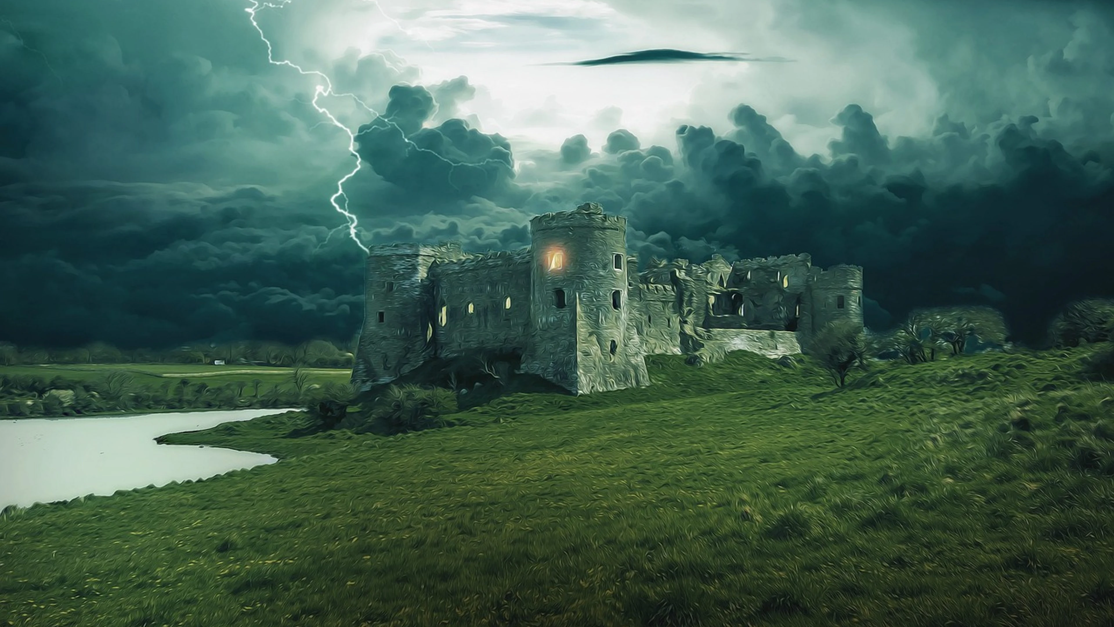 Castle fantasy dark - free 4K Ultra HD dark wallpaper for desktop