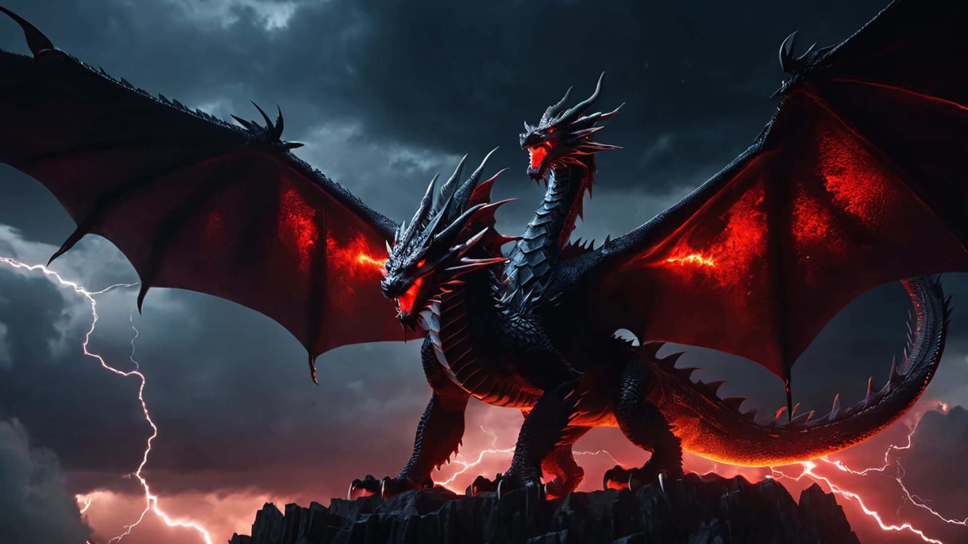 Dark Dragon Silhouette - free hd dark wallpaper for desktop