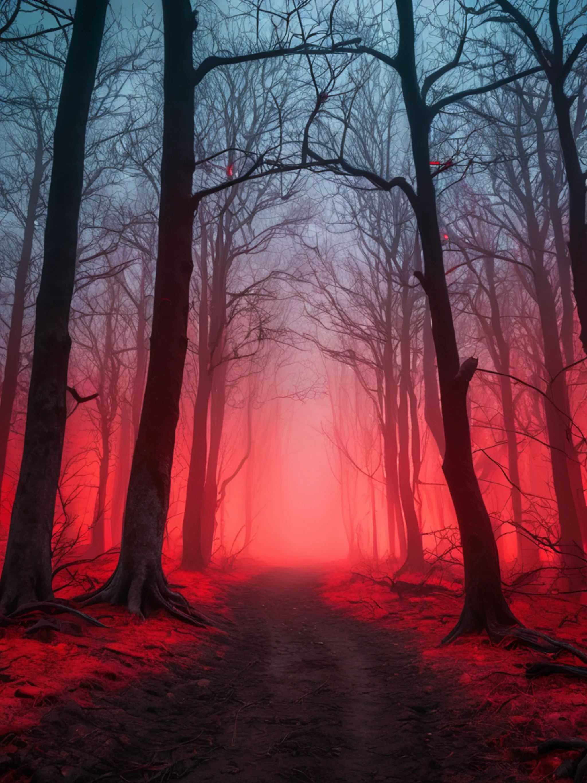 Dark Forest Blood Moon - free Tablet dark wallpaper for phone