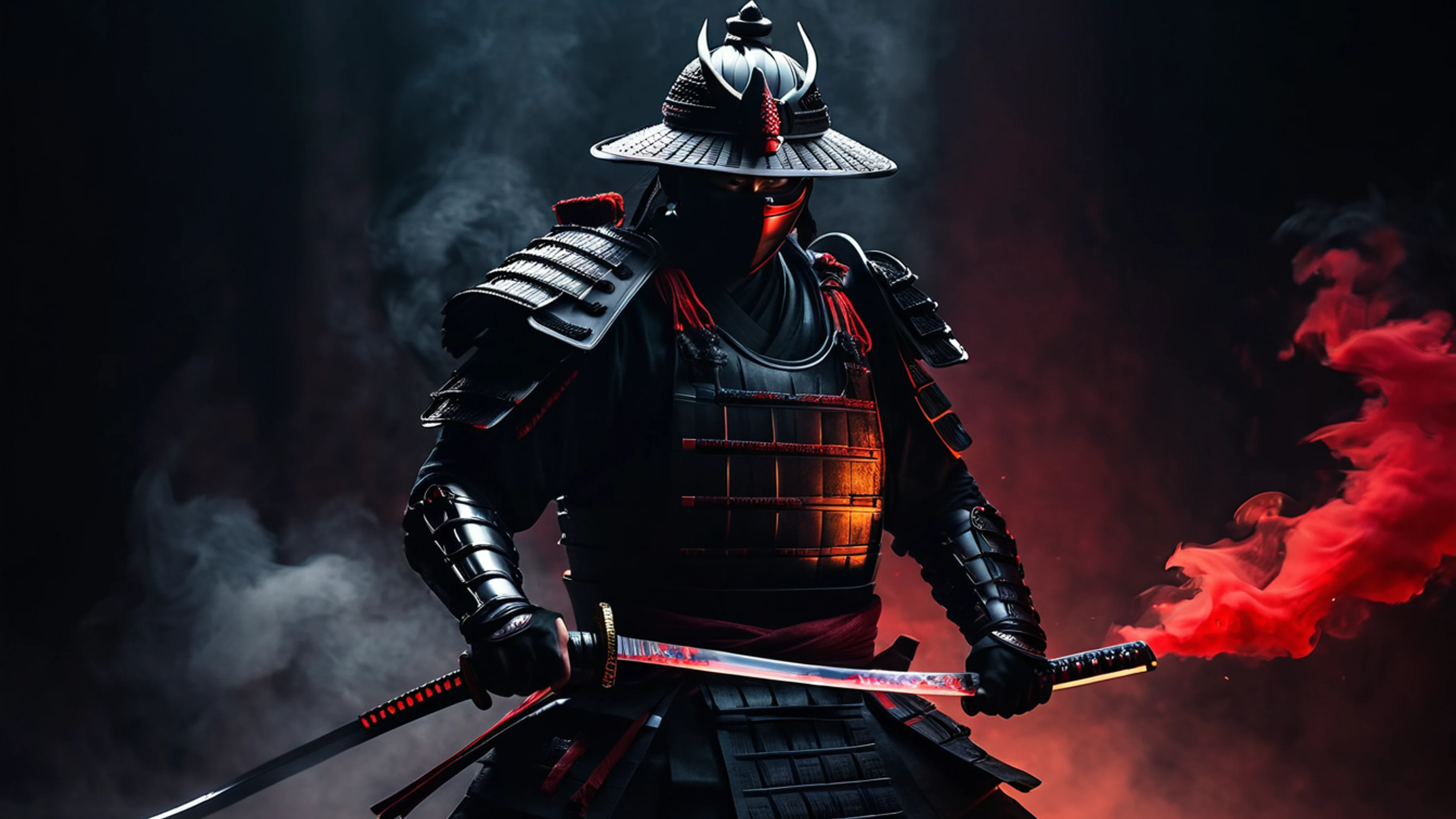 Dark Samurai in Shadows - free 4K Ultra HD dark wallpaper for desktop