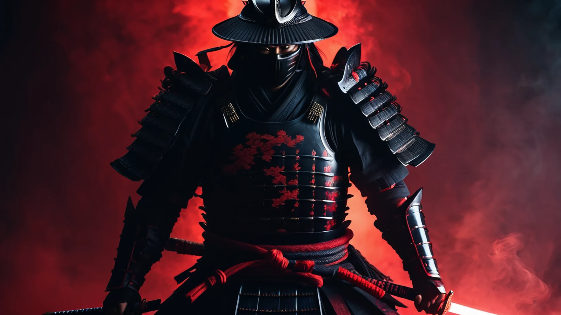 Dark Samurai in Shadows - free hd dark wallpaper for desktop