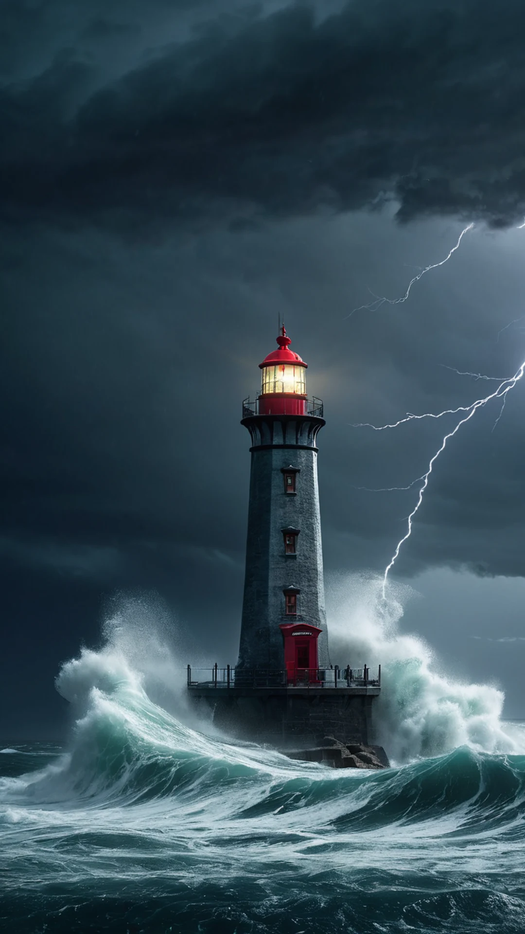 Dark Stormy Lighthouse - free Phone dark wallpaper for phone