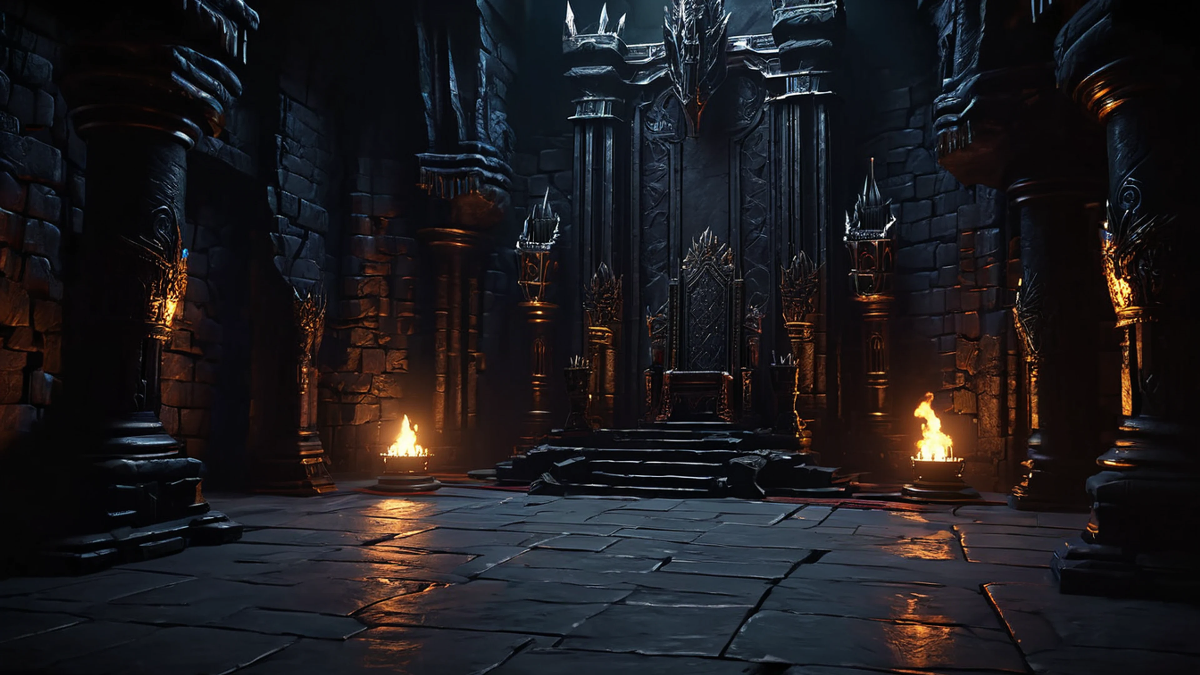 Dark Throne Room - free 4K Ultra HD dark wallpaper for desktop