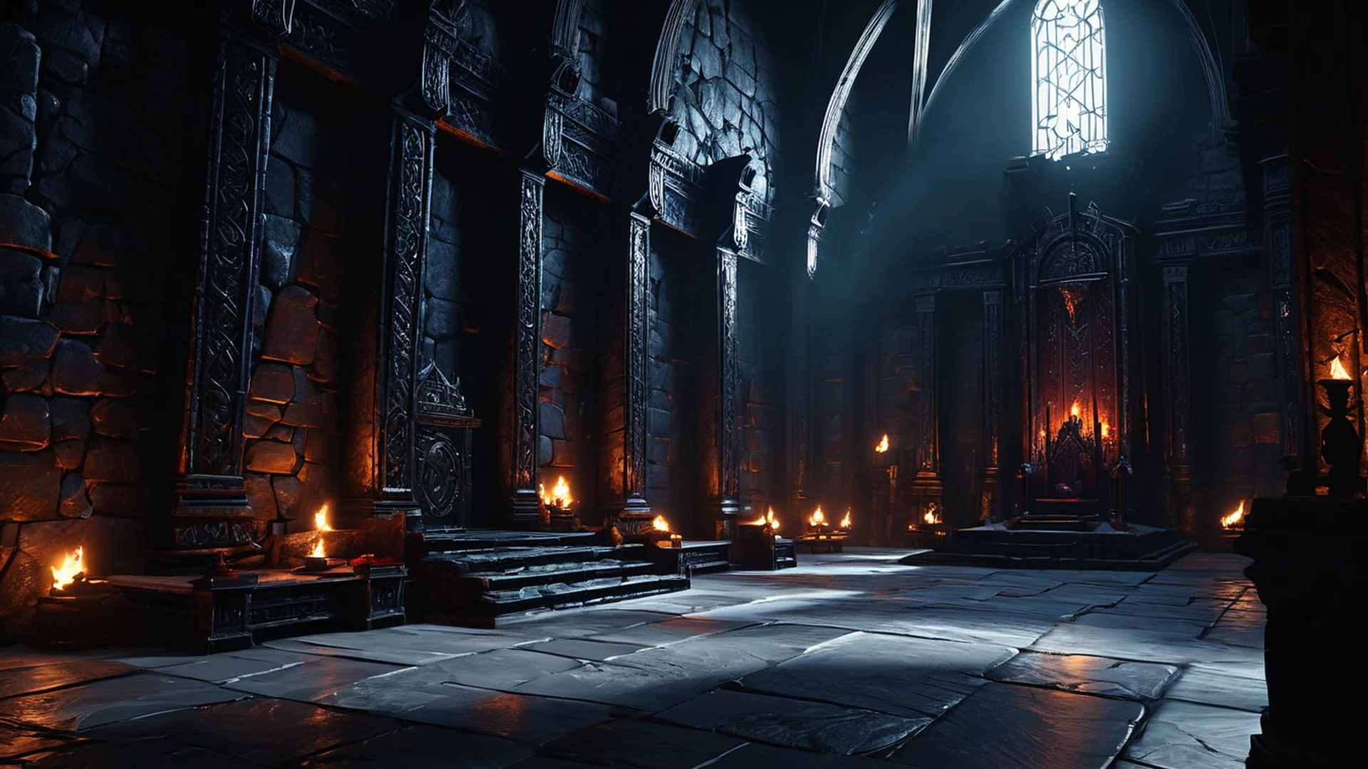 Dark Throne Room - free hd dark wallpaper for desktop