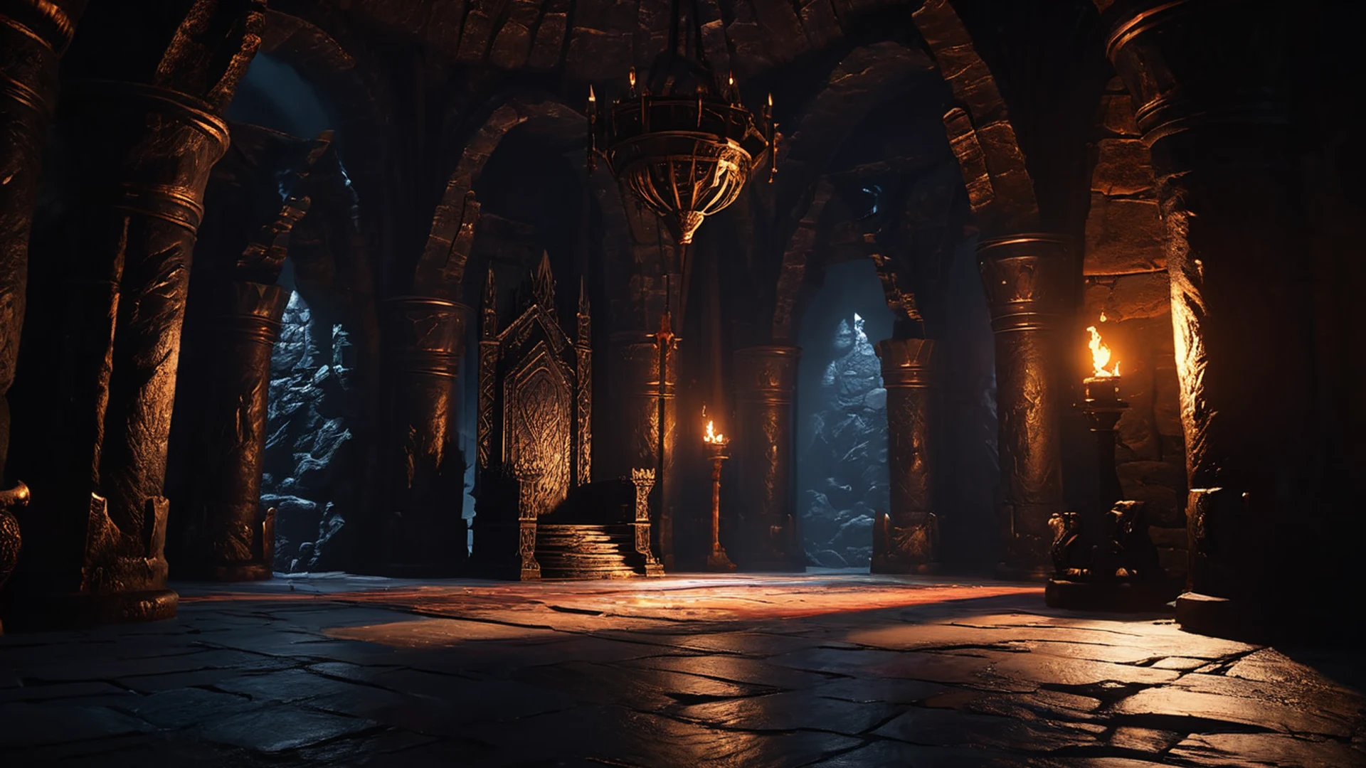 Dark Throne Room - free hd dark wallpaper for desktop