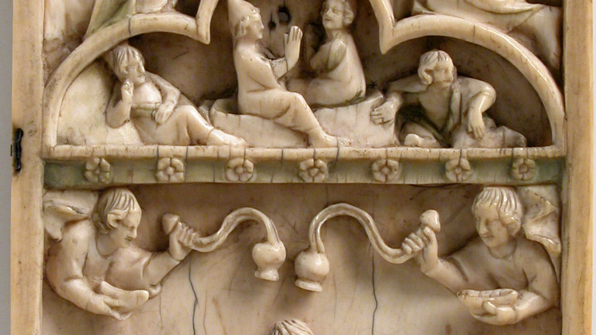 Leaf from an Ivory Diptych - free hd dark wallpaper for desktop