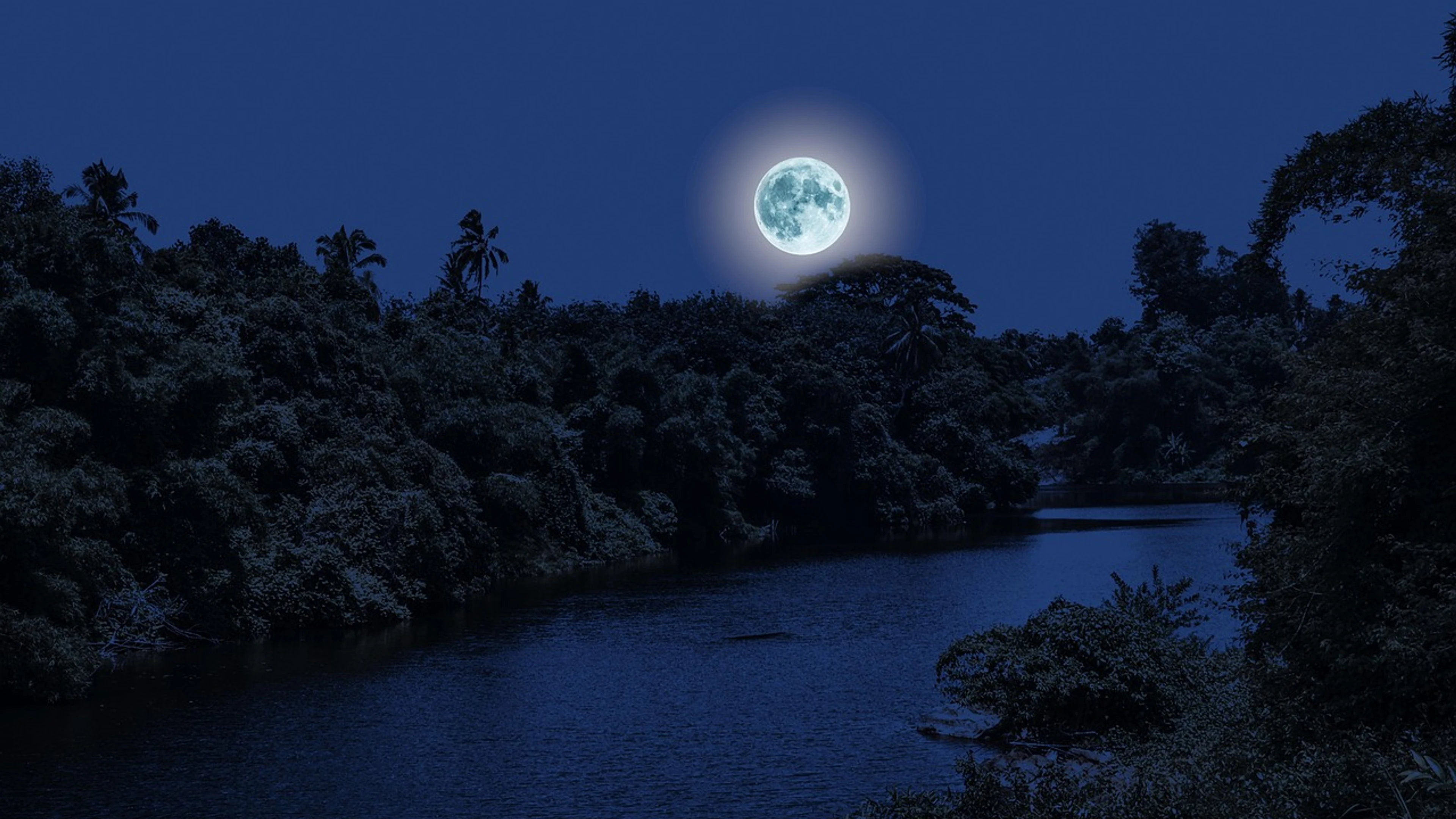 Moon night moonlight - free 4K Ultra HD dark wallpaper for desktop