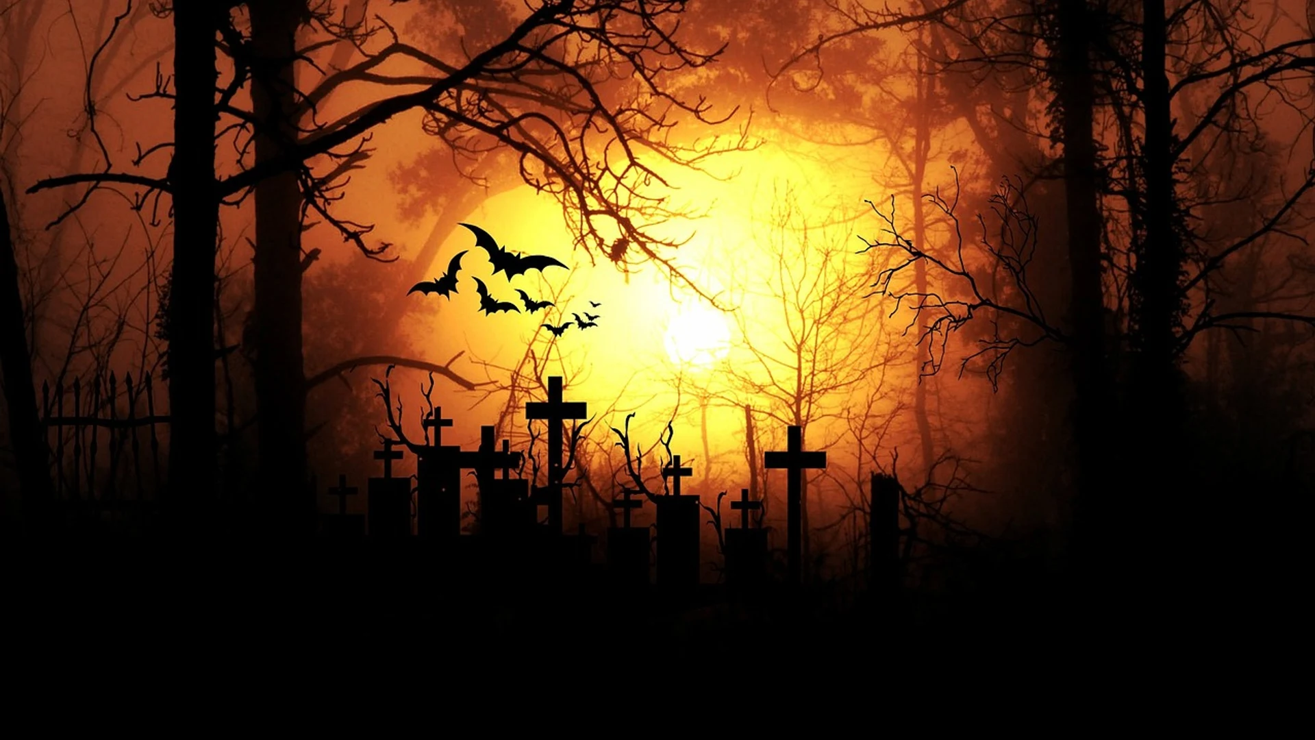 Moonlight night horror - free hd dark wallpaper for desktop