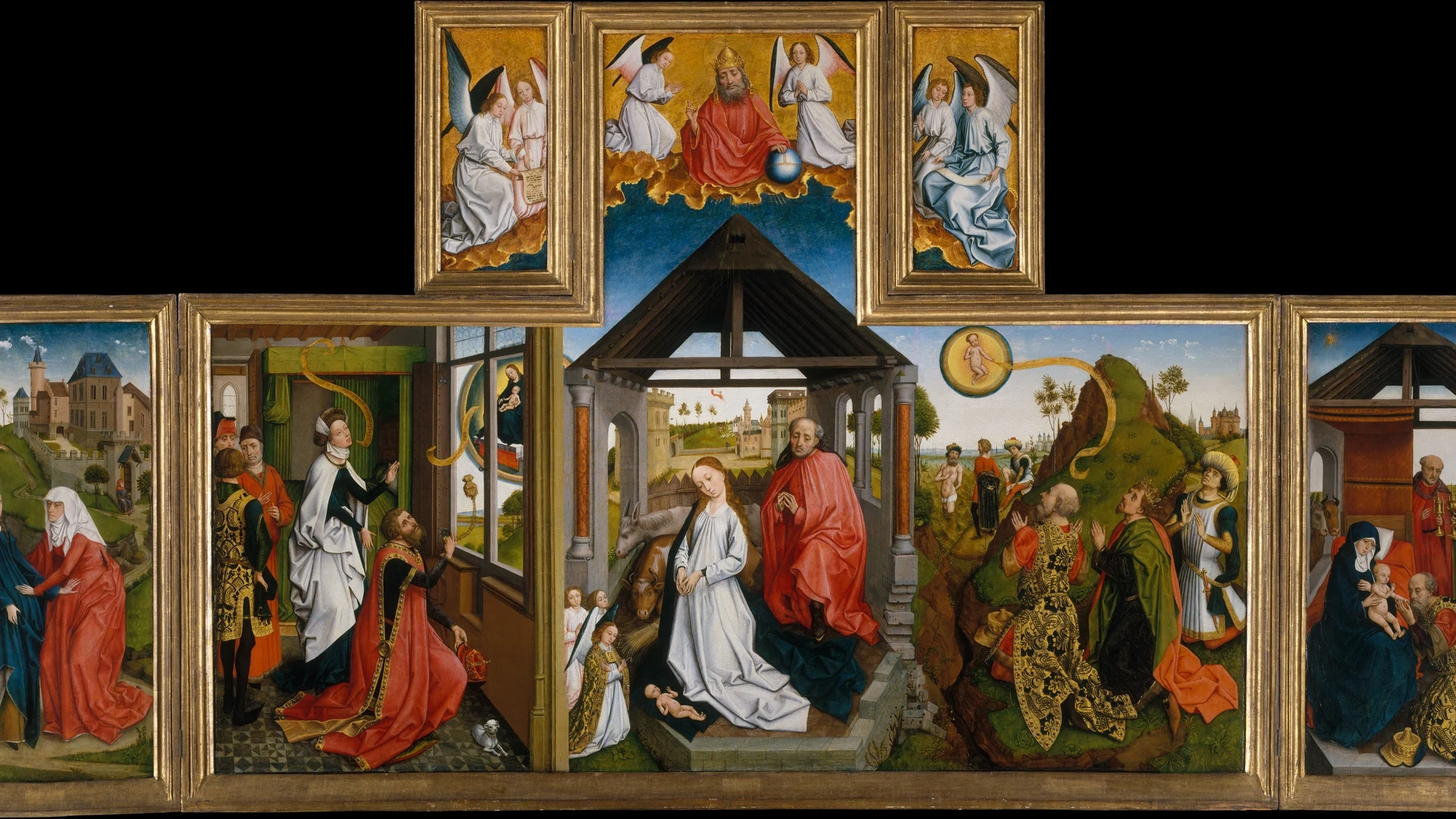 The Nativity Polyptych - free hd dark wallpaper for desktop