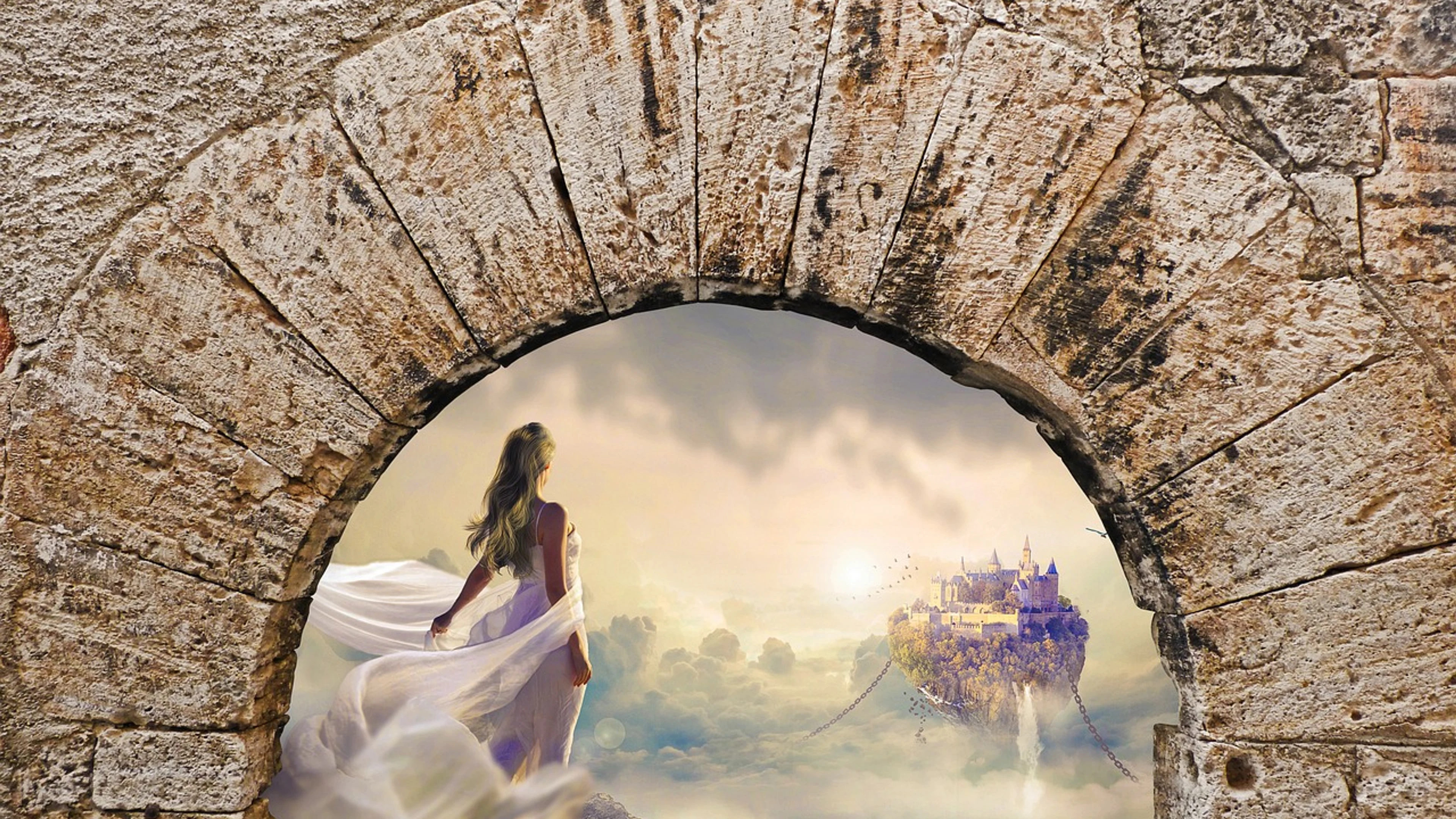 Architecture travel people - free 4K Ultra HD fantasy wallpaper for desktop