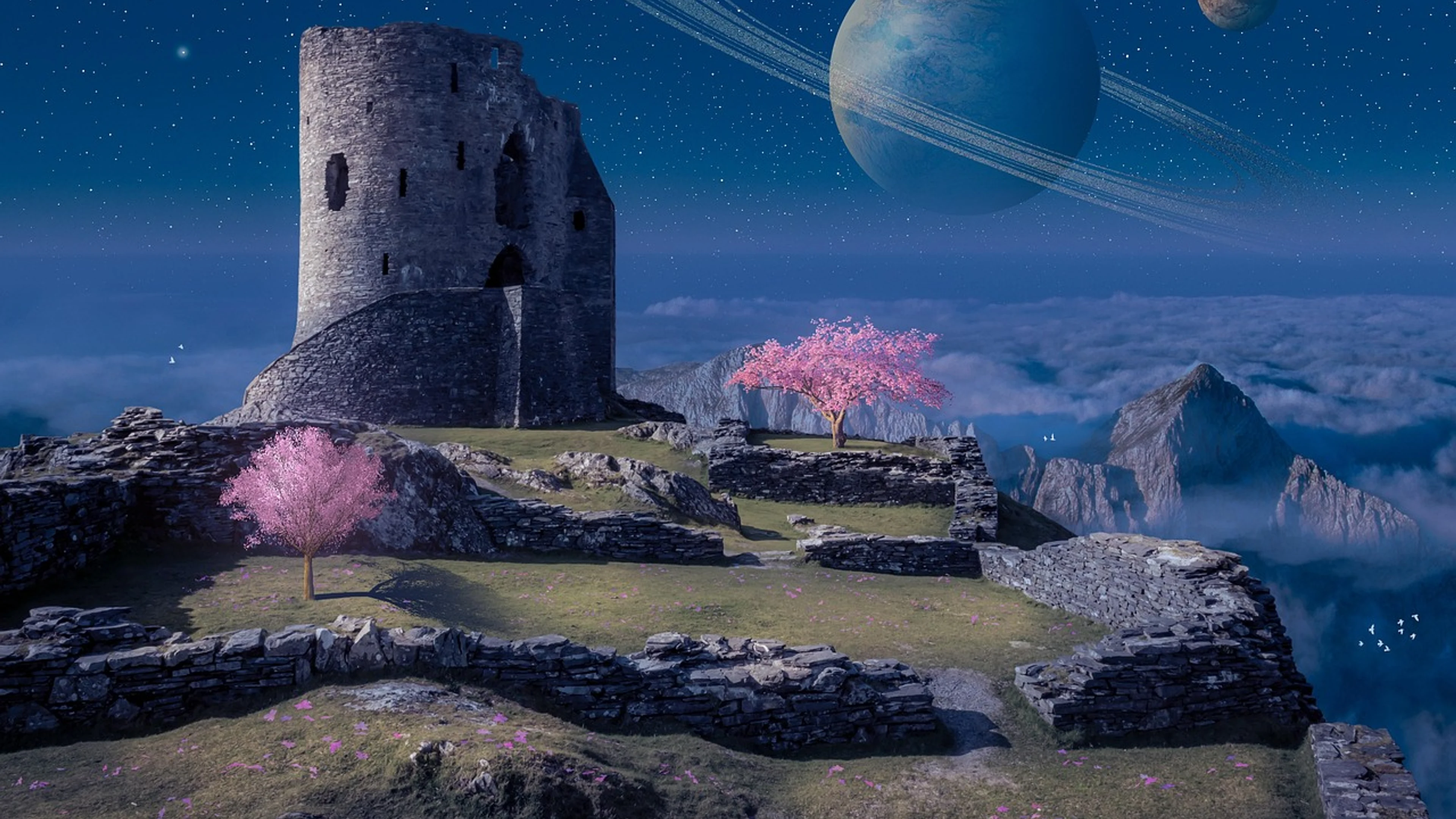 Castle full hd wallpaper nature background - free 4K Ultra HD fantasy wallpaper for desktop