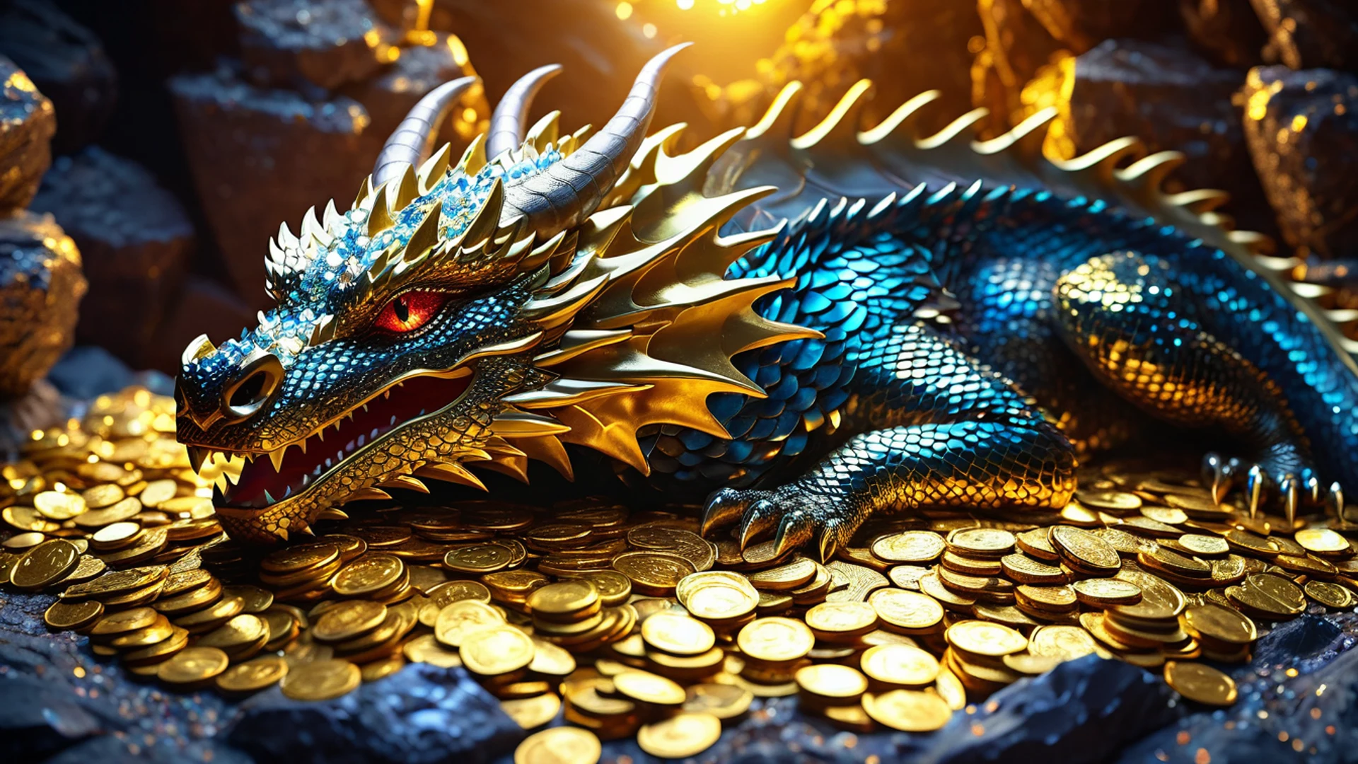 Crystal Dragon Cave - free hd fantasy wallpaper for desktop