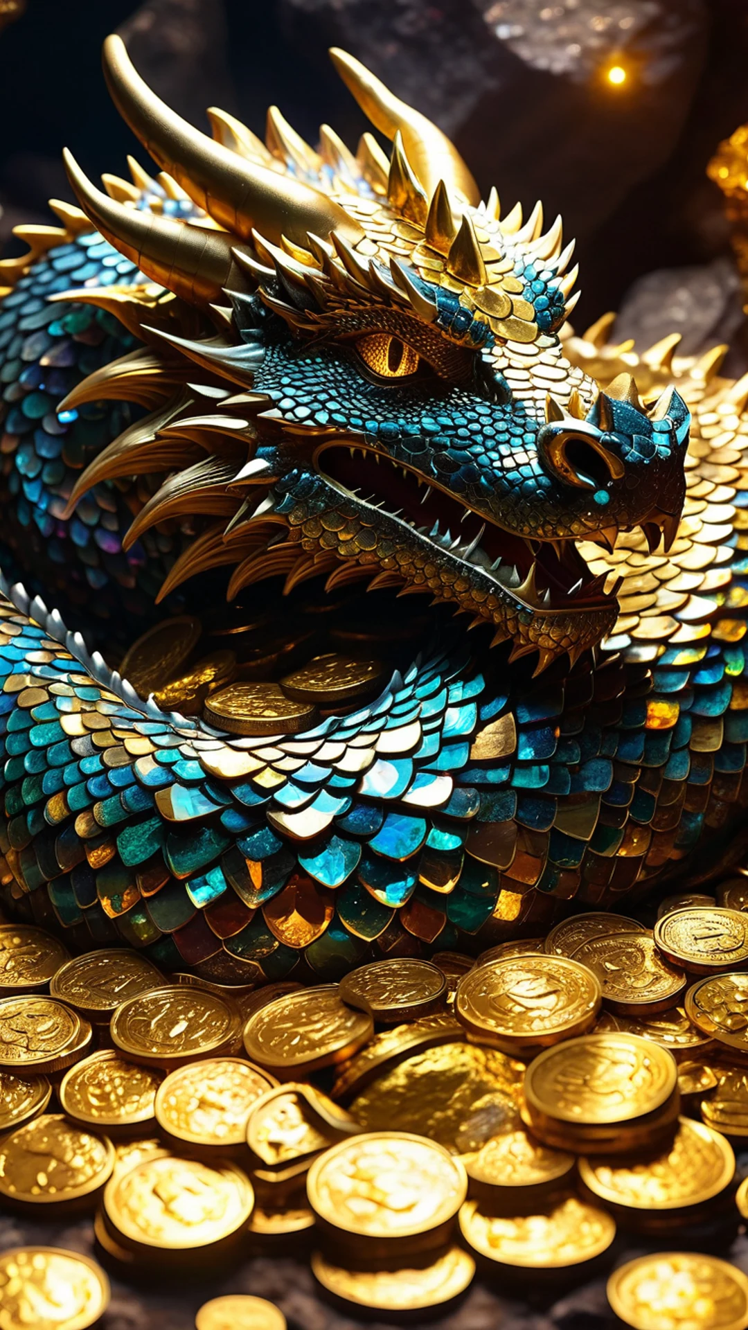 Crystal Dragon Cave - free Phone fantasy wallpaper for phone