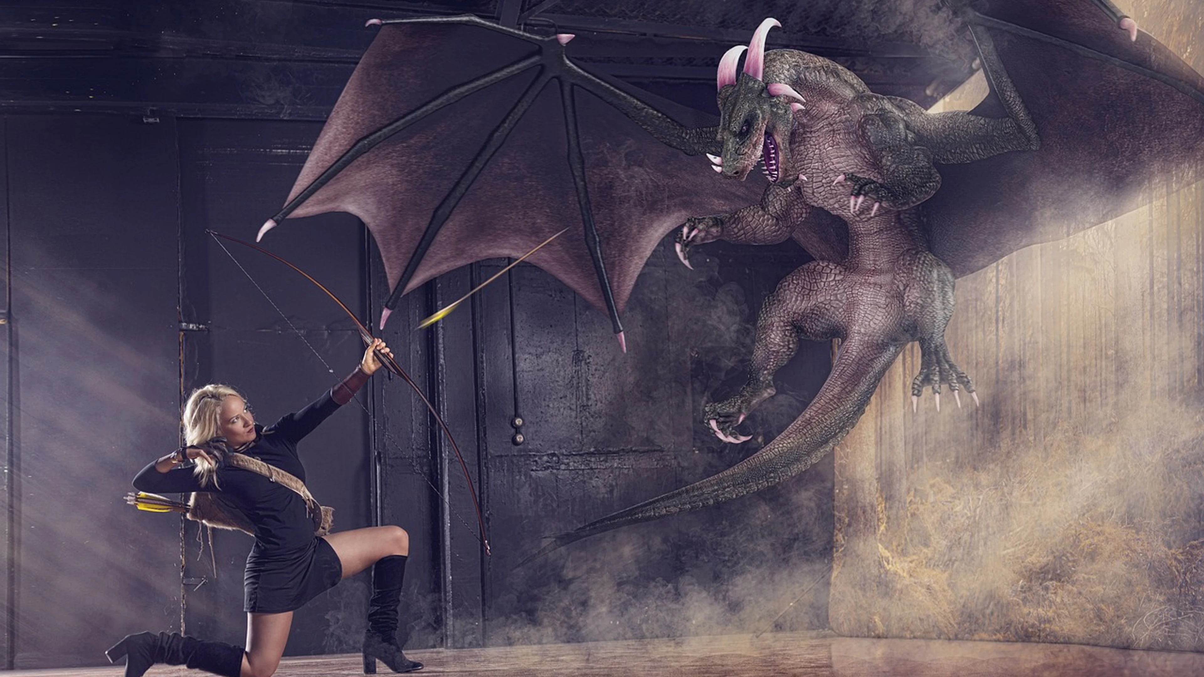 Danger woman bow - free 4K Ultra HD fantasy wallpaper for desktop