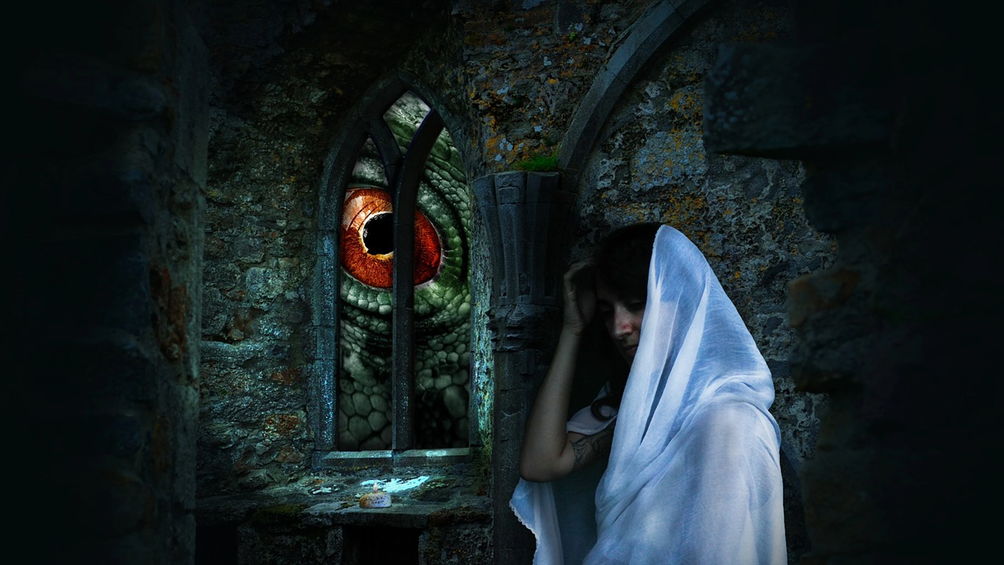 Dragon maiden castle fantasy - free 4K Ultra HD fantasy wallpaper for desktop