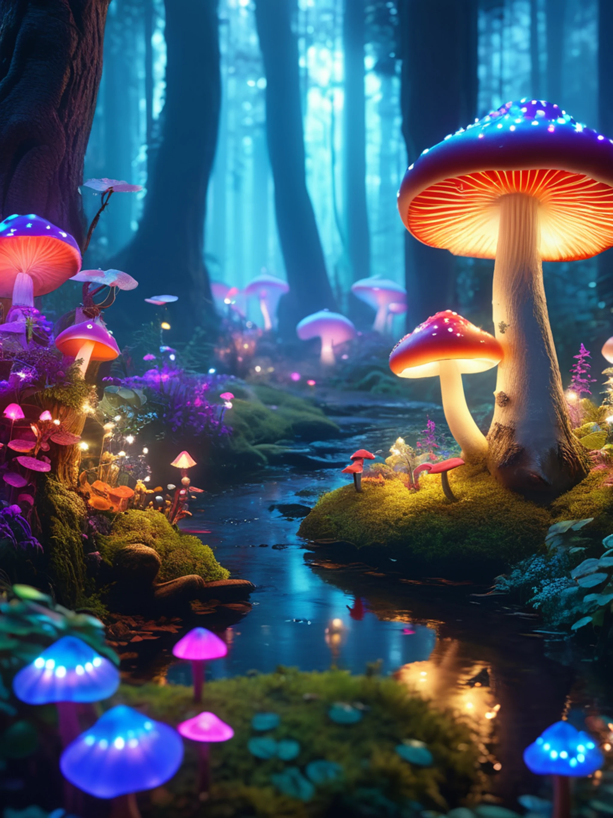 Enchanted Mushroom Forest - free Tablet fantasy wallpaper for phone