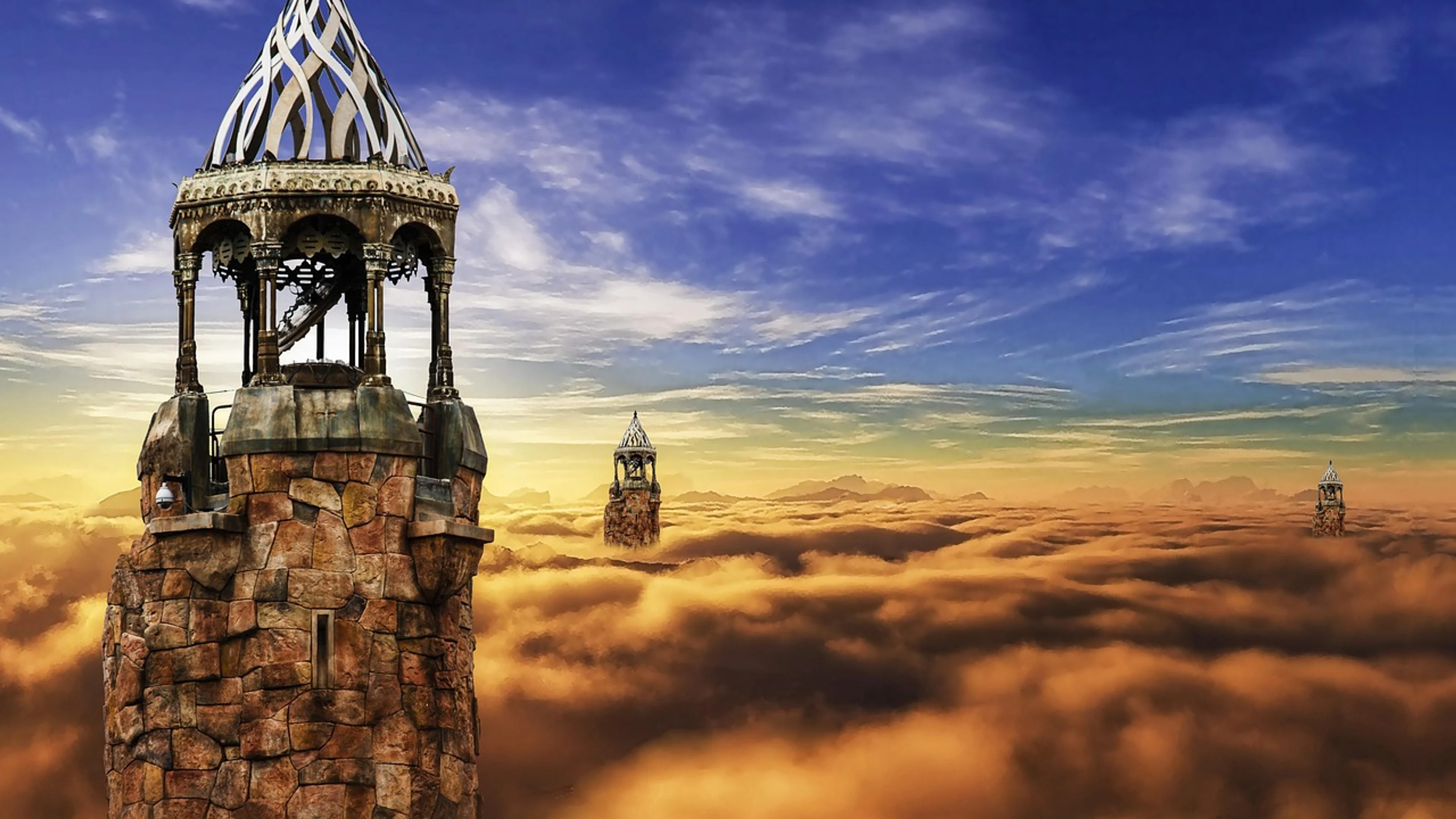 Fantasy castle cloud - free 4K Ultra HD fantasy wallpaper for desktop