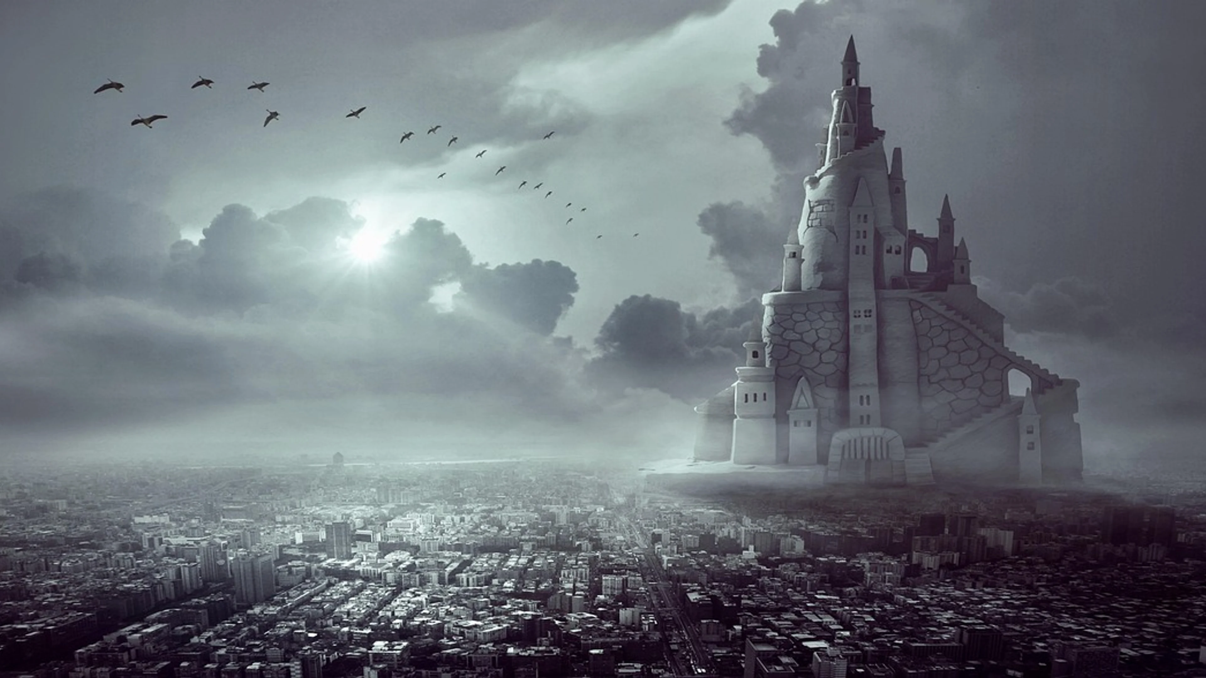 Fantasy city castle - free 4K Ultra HD fantasy wallpaper for desktop