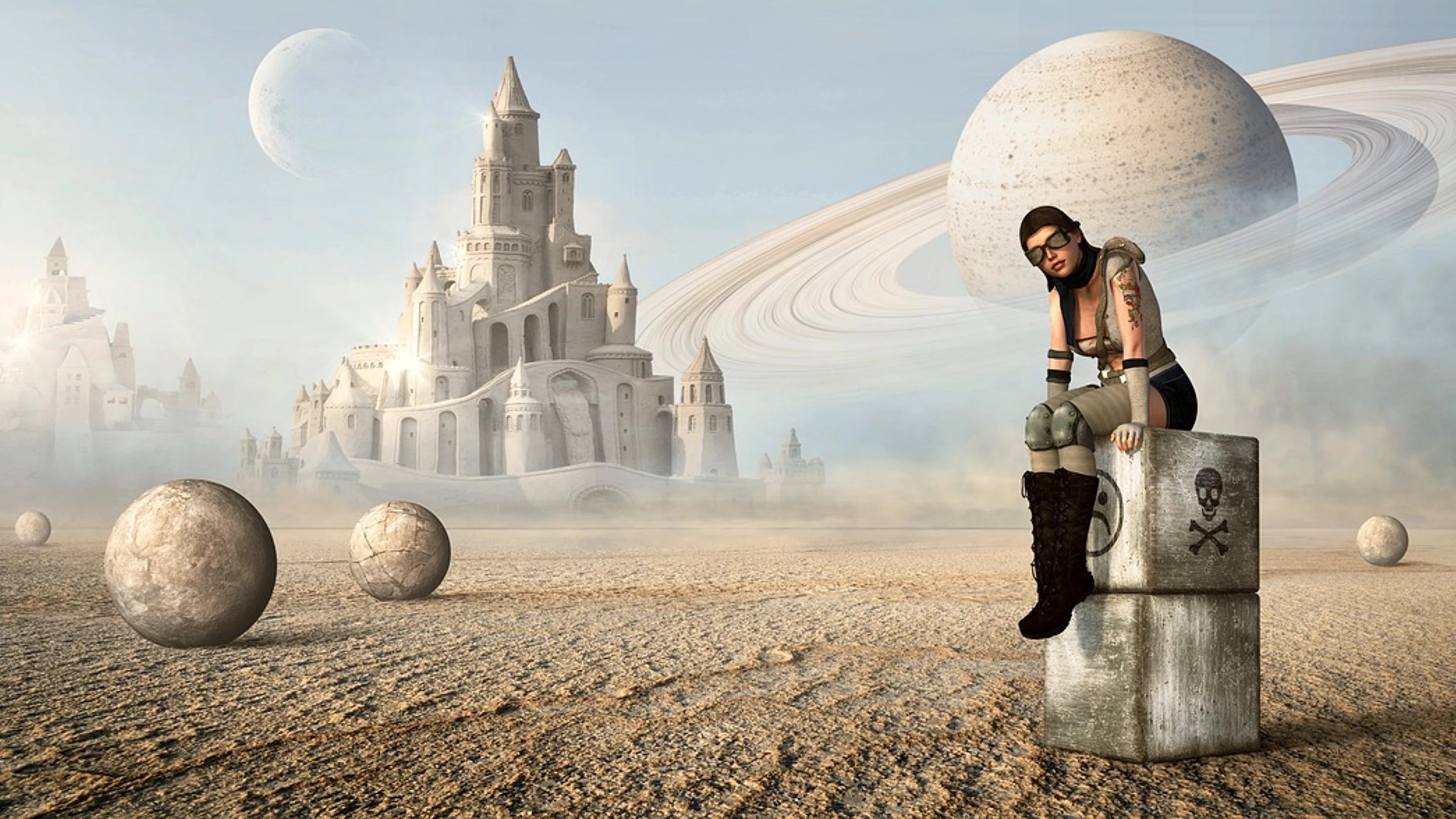 Fantasy desert girl - free 4K Ultra HD fantasy wallpaper for desktop