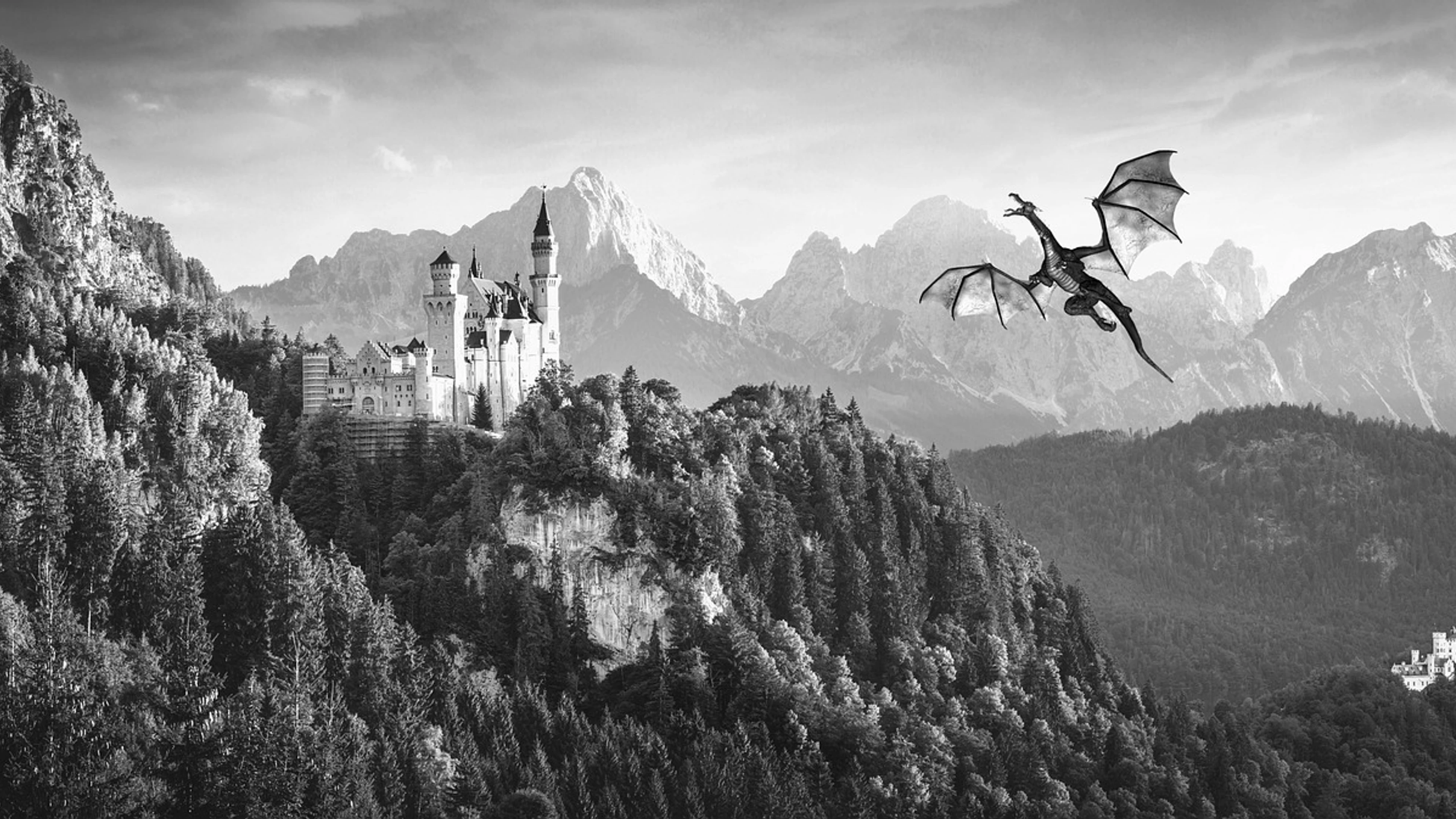 Fantasy dragon castle - free 4K Ultra HD fantasy wallpaper for desktop