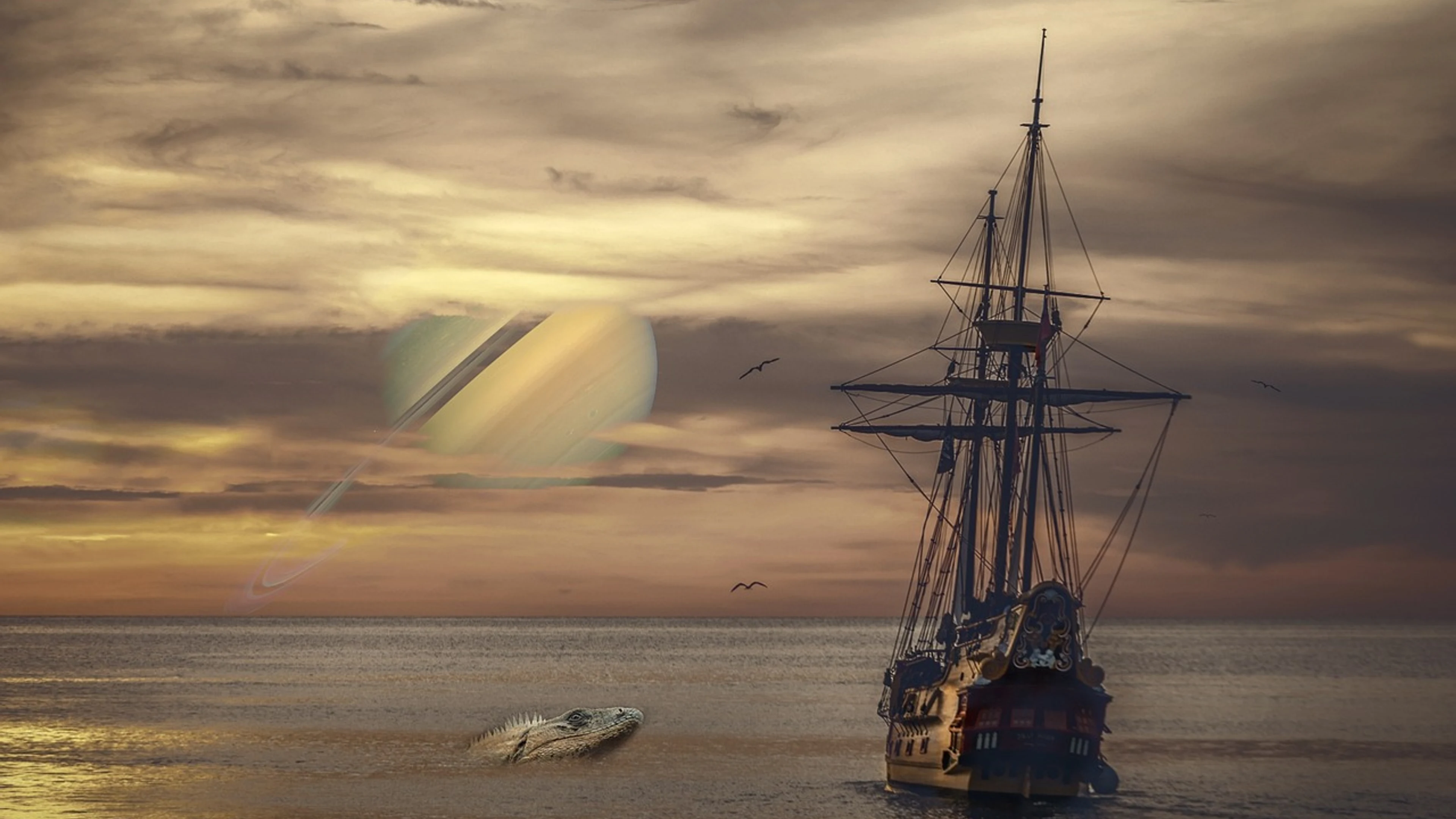 Fantasy ship boat - free 4K Ultra HD fantasy wallpaper for desktop