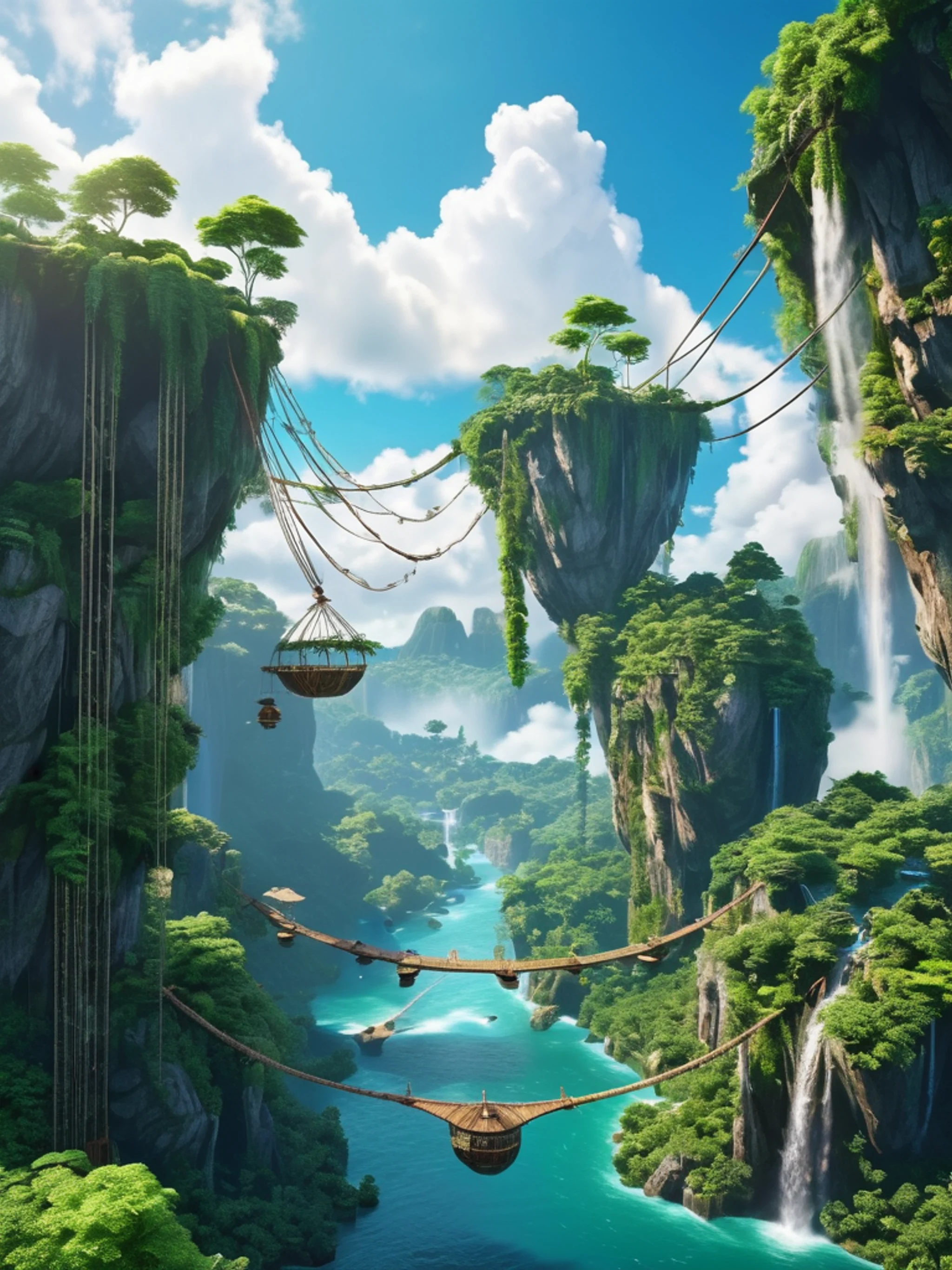 Floating Islands Sky World - free Tablet fantasy wallpaper for phone