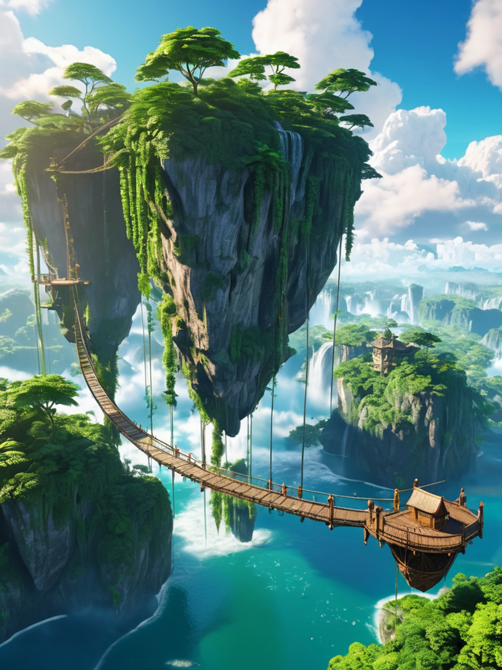 Floating Islands Sky World - free Tablet fantasy wallpaper for phone