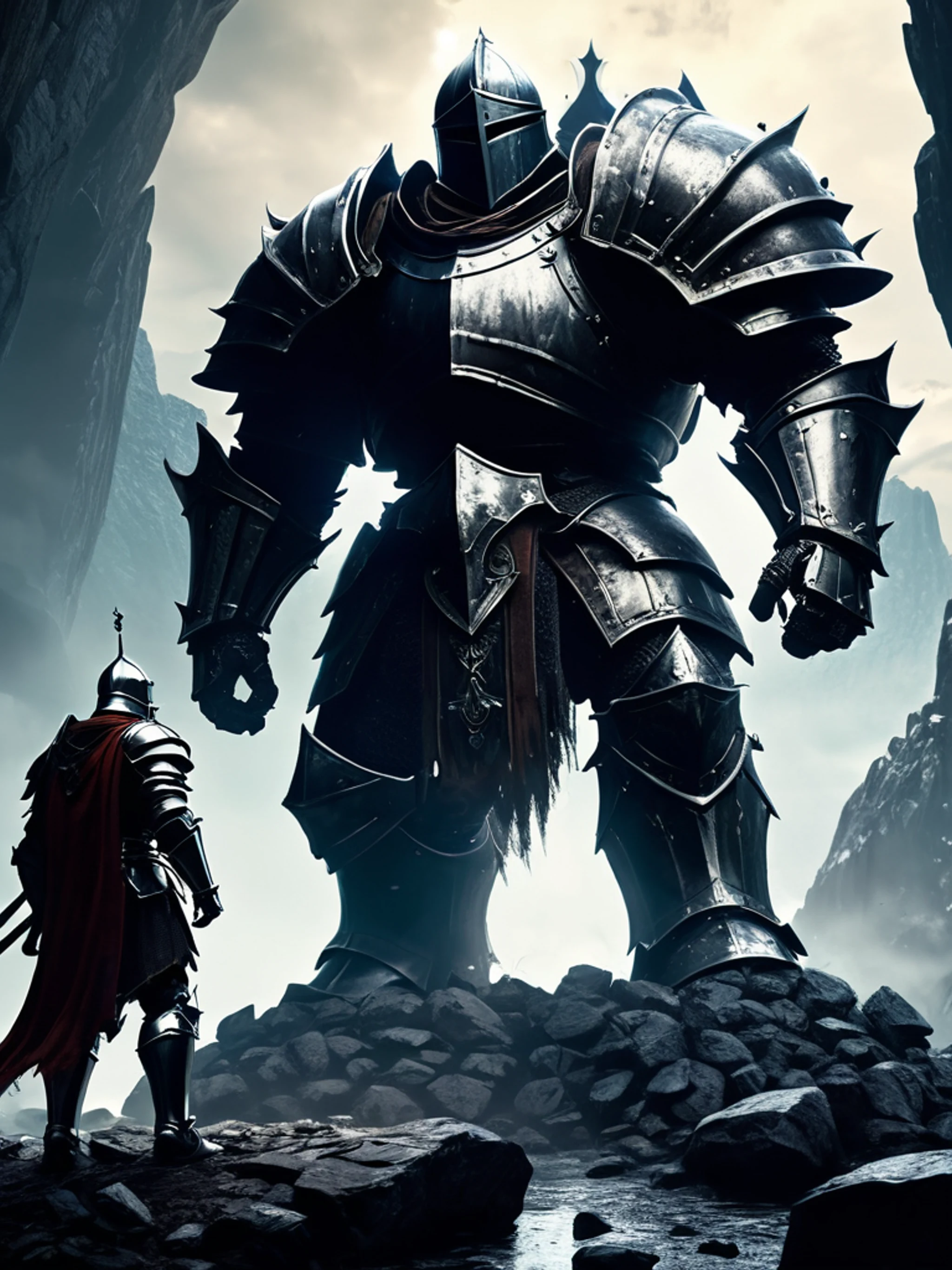Knight Facing Giant - free Tablet fantasy wallpaper for phone