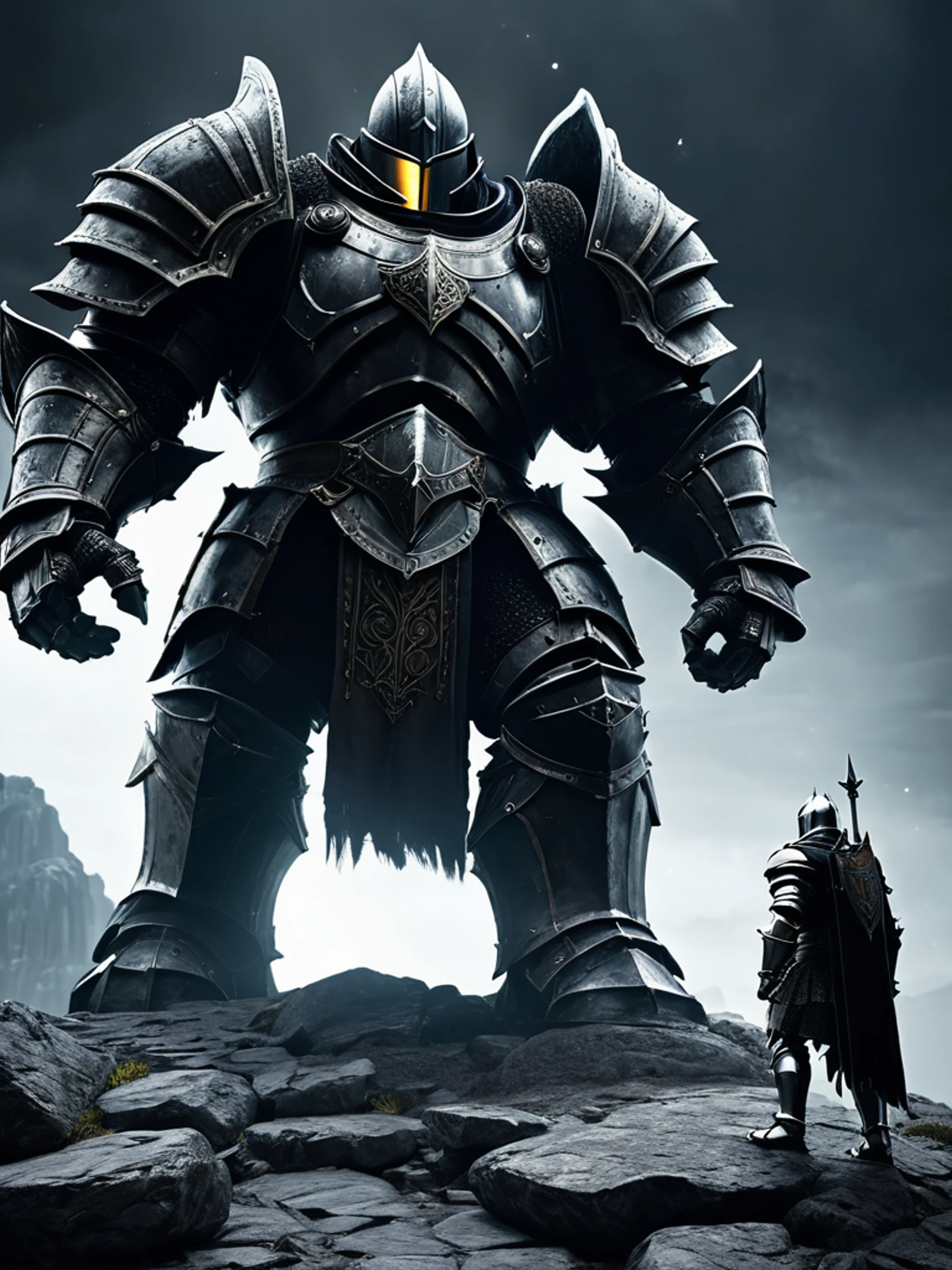 Knight Facing Giant - free Tablet fantasy wallpaper for phone