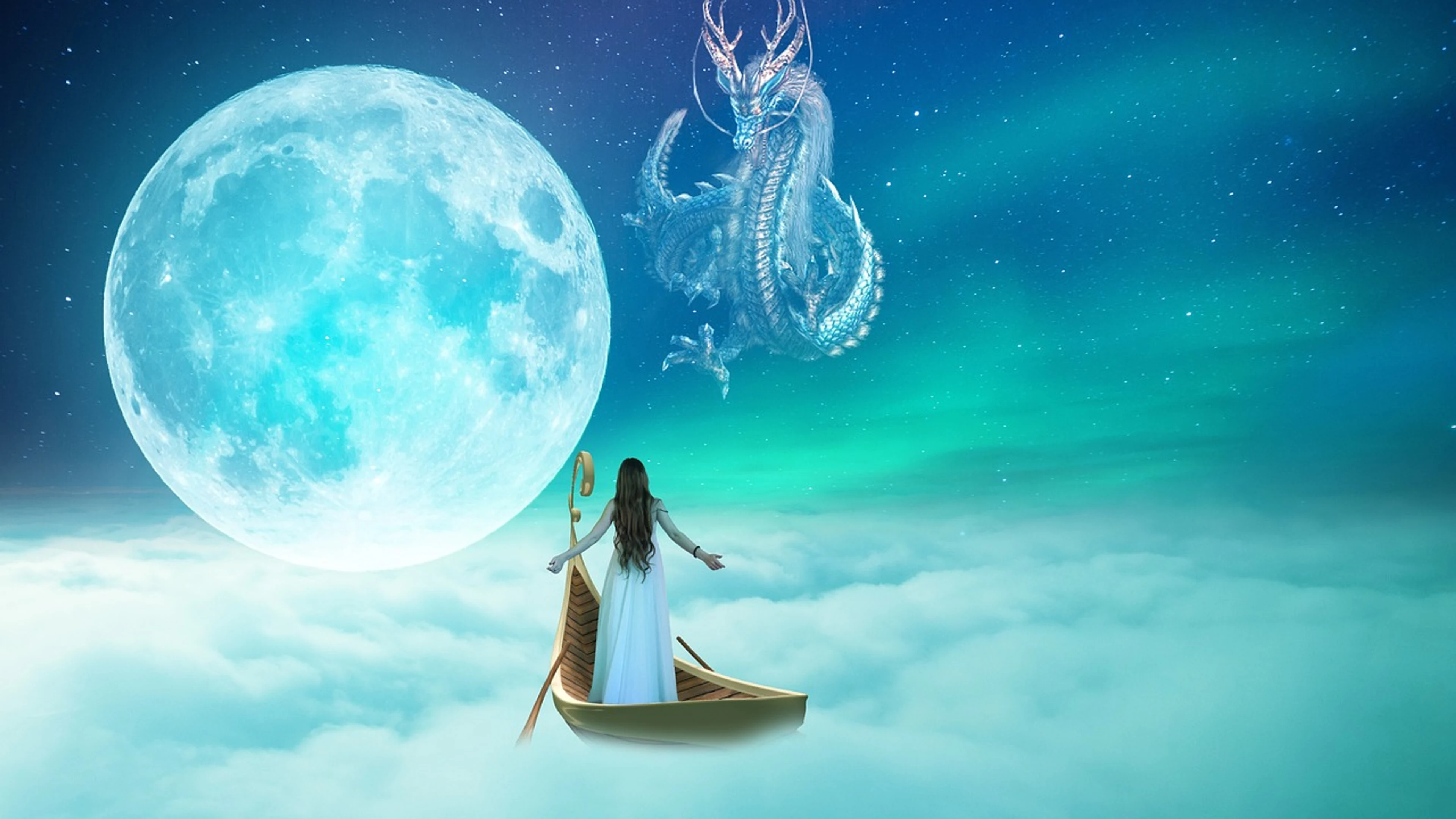 Night sky space - free 4K Ultra HD fantasy wallpaper for desktop