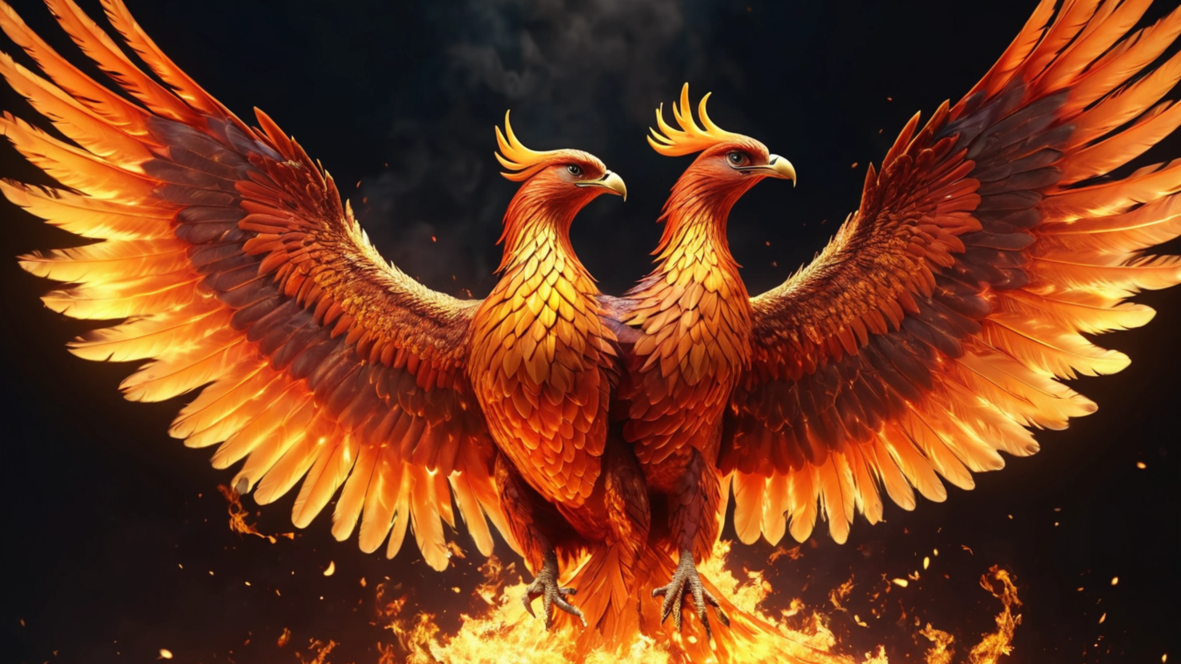 Phoenix Rising Fire - free 4K Ultra HD fantasy wallpaper for desktop