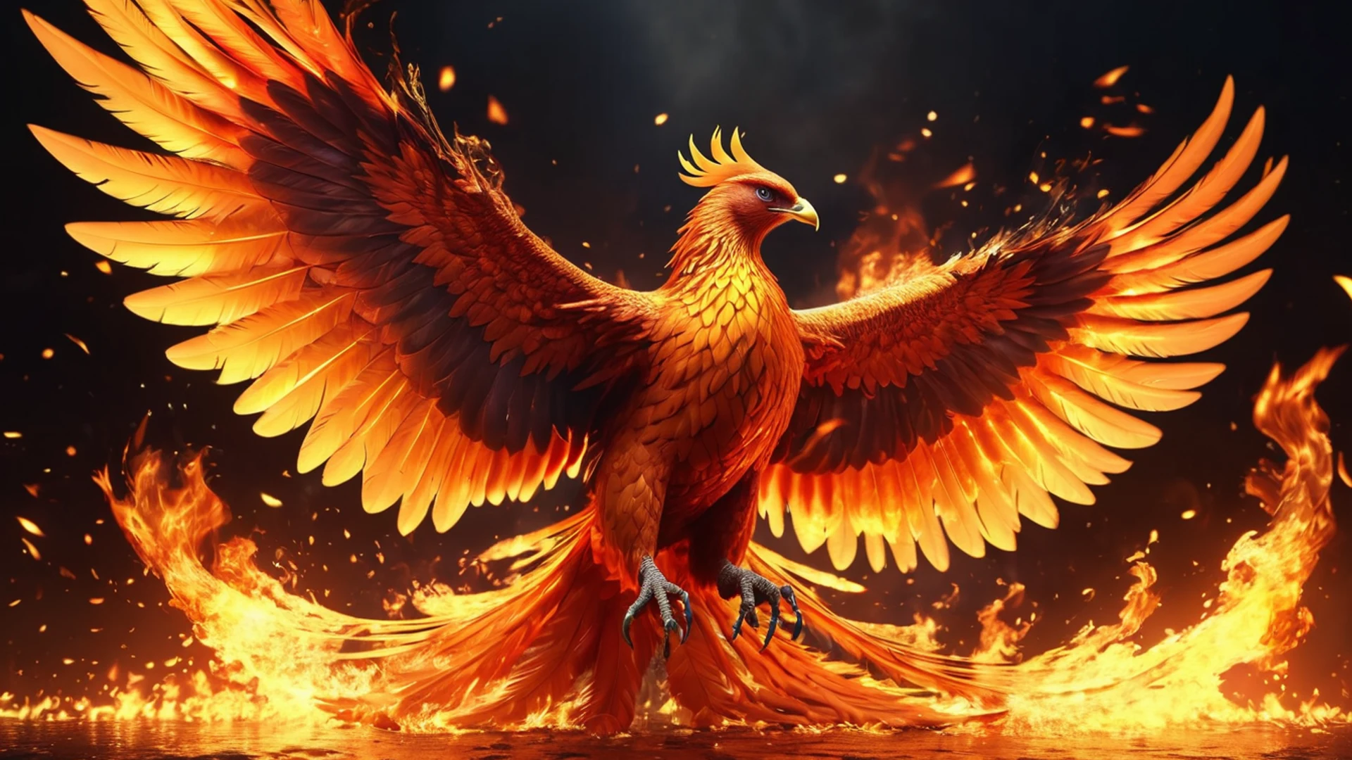 Phoenix Rising Fire - free hd fantasy wallpaper for desktop