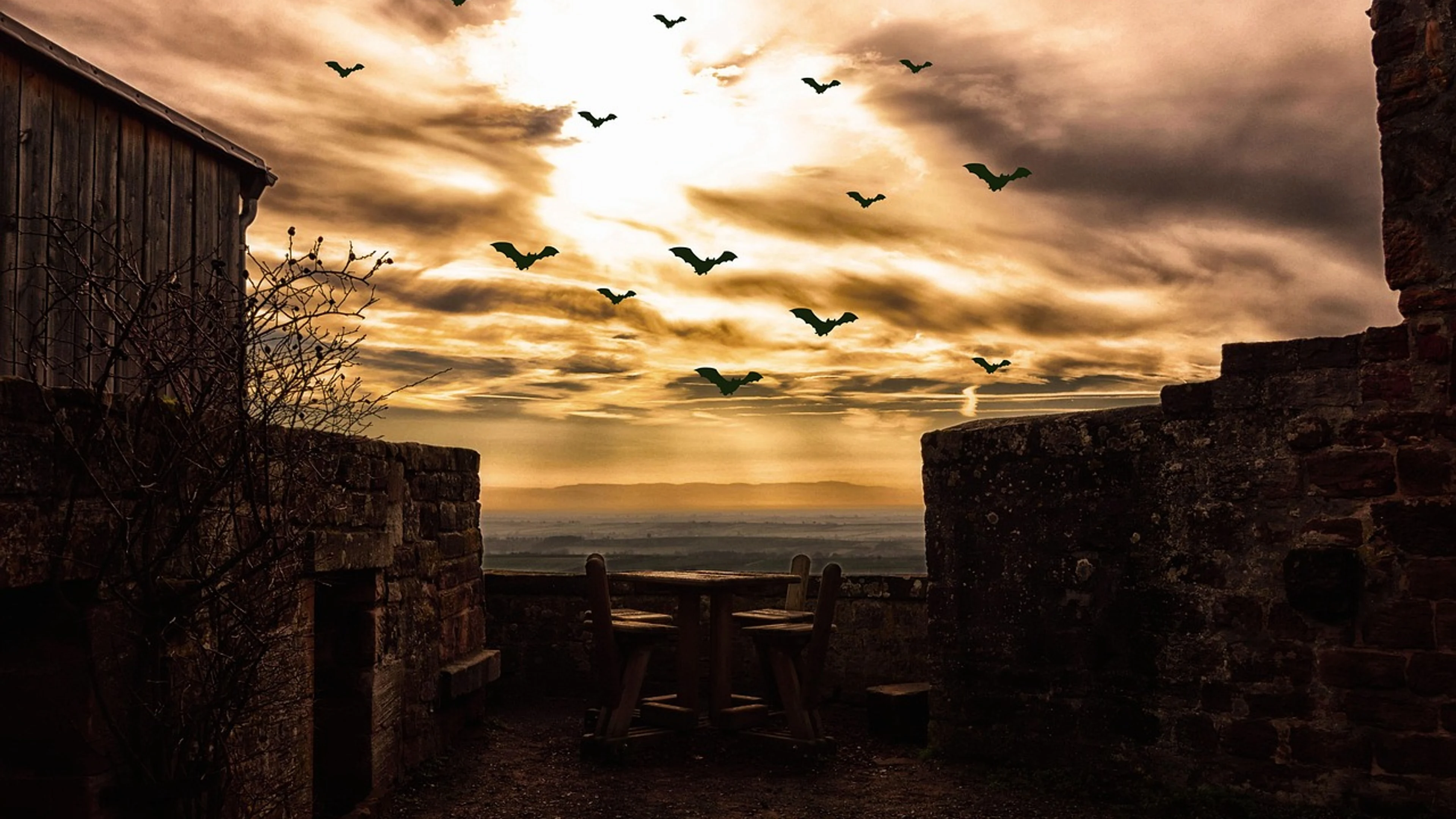 Sunset panorama dusk - free 4K Ultra HD fantasy wallpaper for desktop