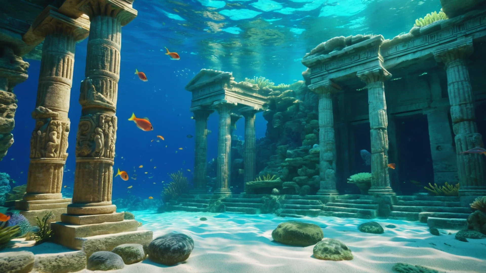 Underwater Atlantis City - free hd fantasy wallpaper for desktop