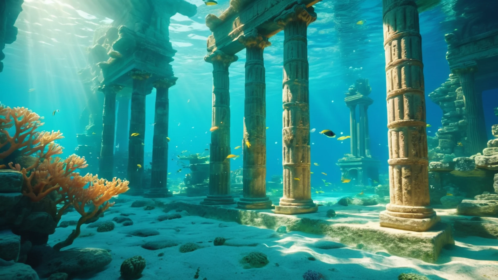 Underwater Atlantis City - free hd fantasy wallpaper for desktop