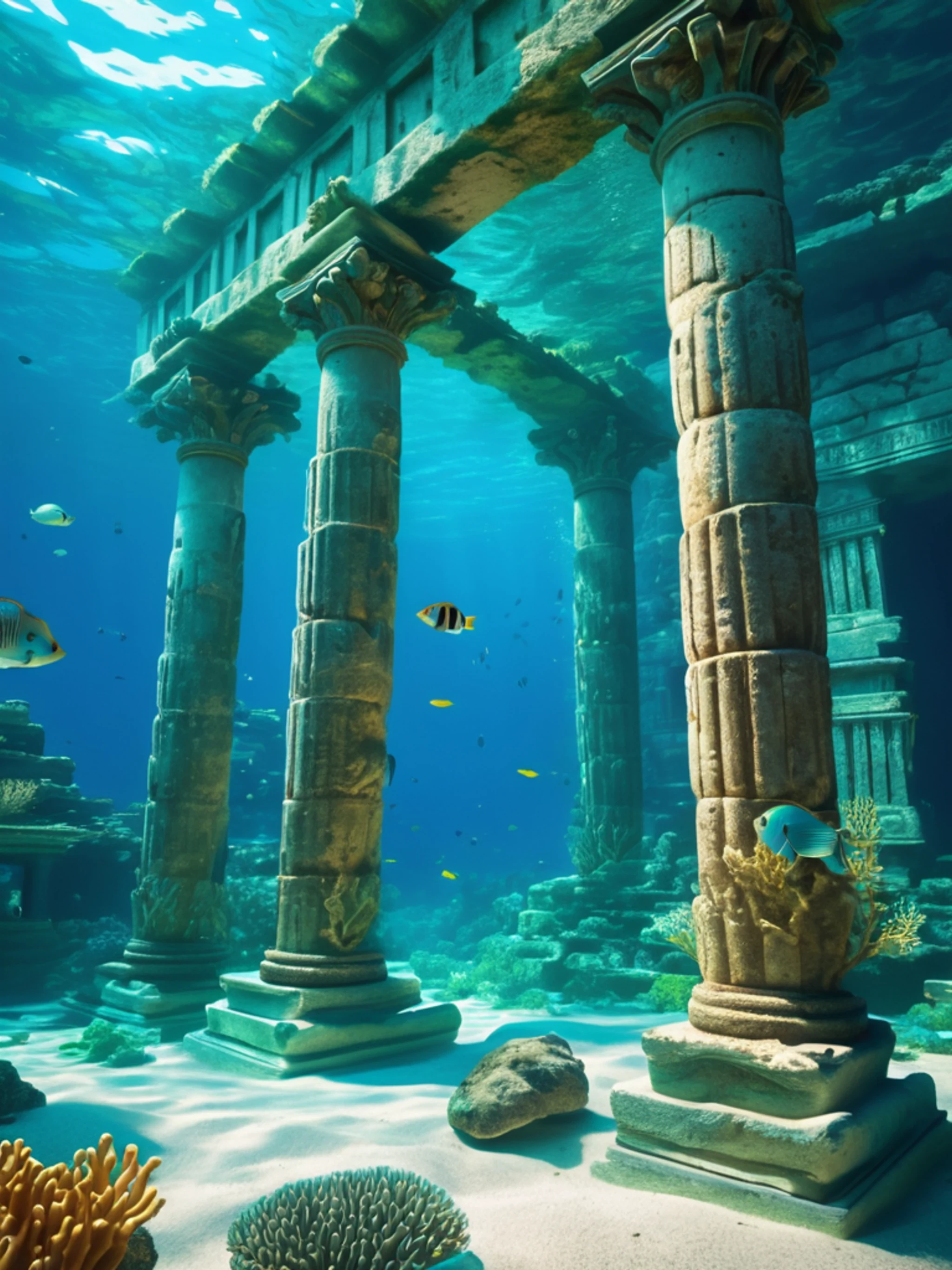Underwater Atlantis City - free Tablet fantasy wallpaper for phone