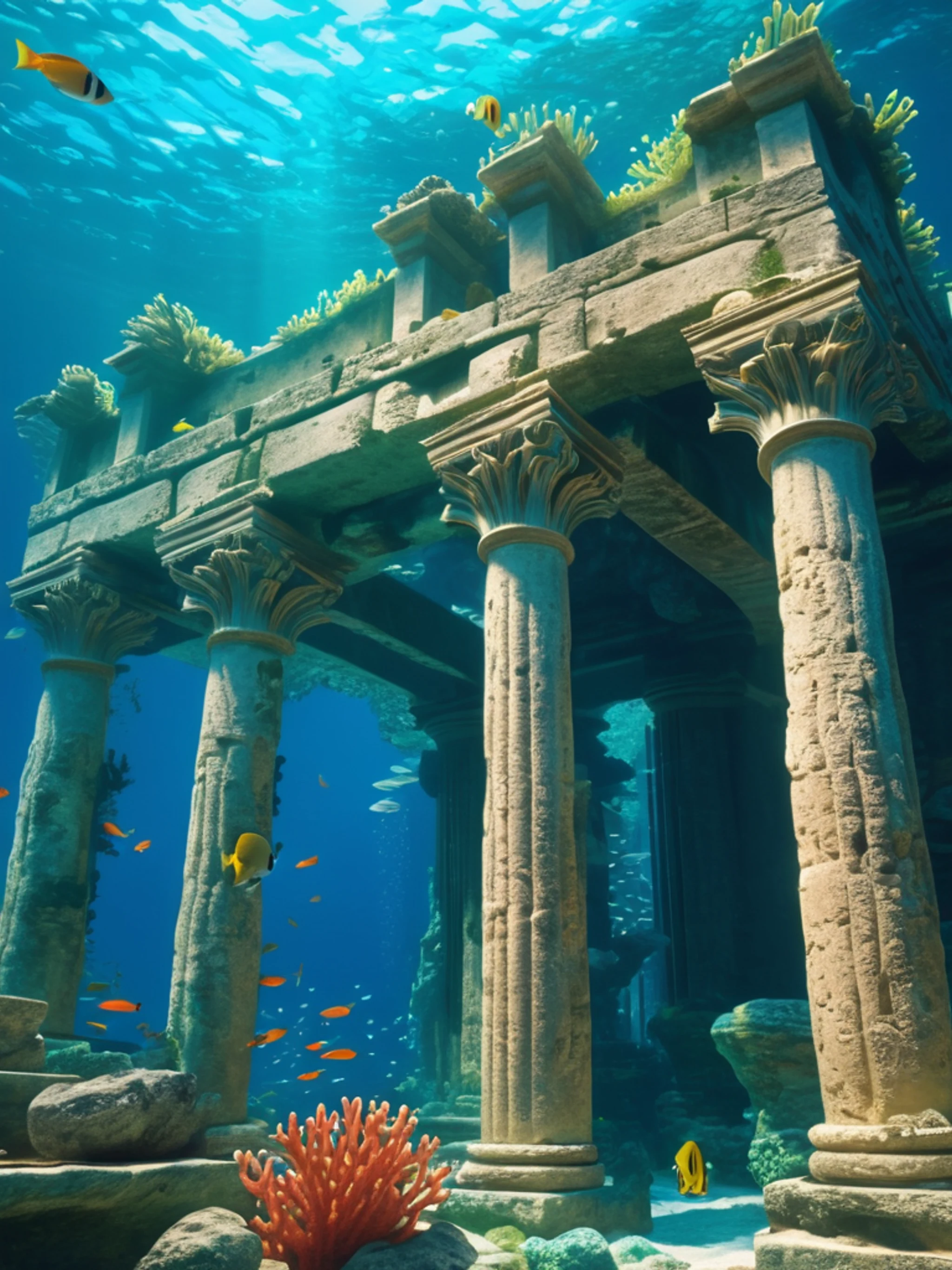 Underwater Atlantis City - free Tablet fantasy wallpaper for phone