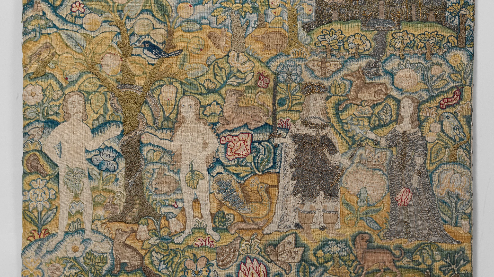 Adam and Eve with Charles I and Henrietta Maria - free hd flowers wallpaper for desktop