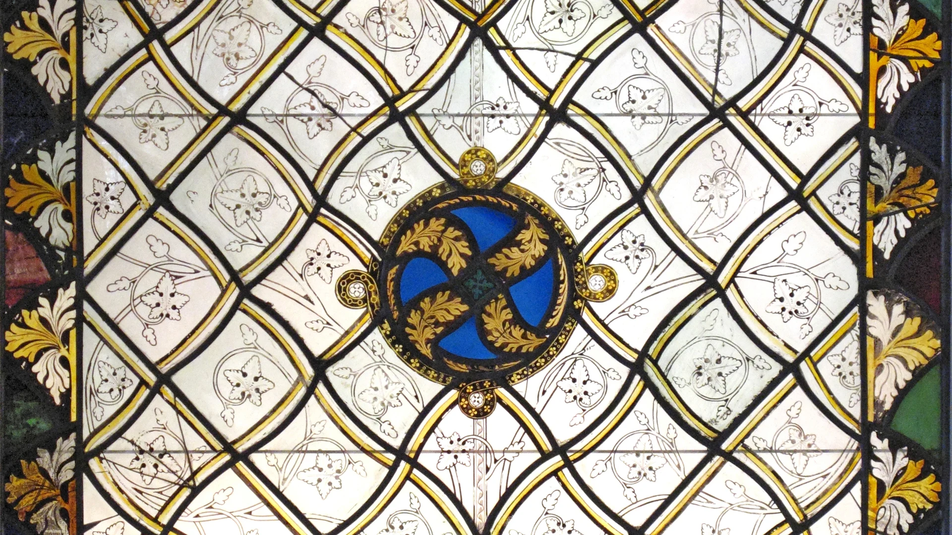 Grisaille Panel with Foliate Pattern - free hd flowers wallpaper for desktop