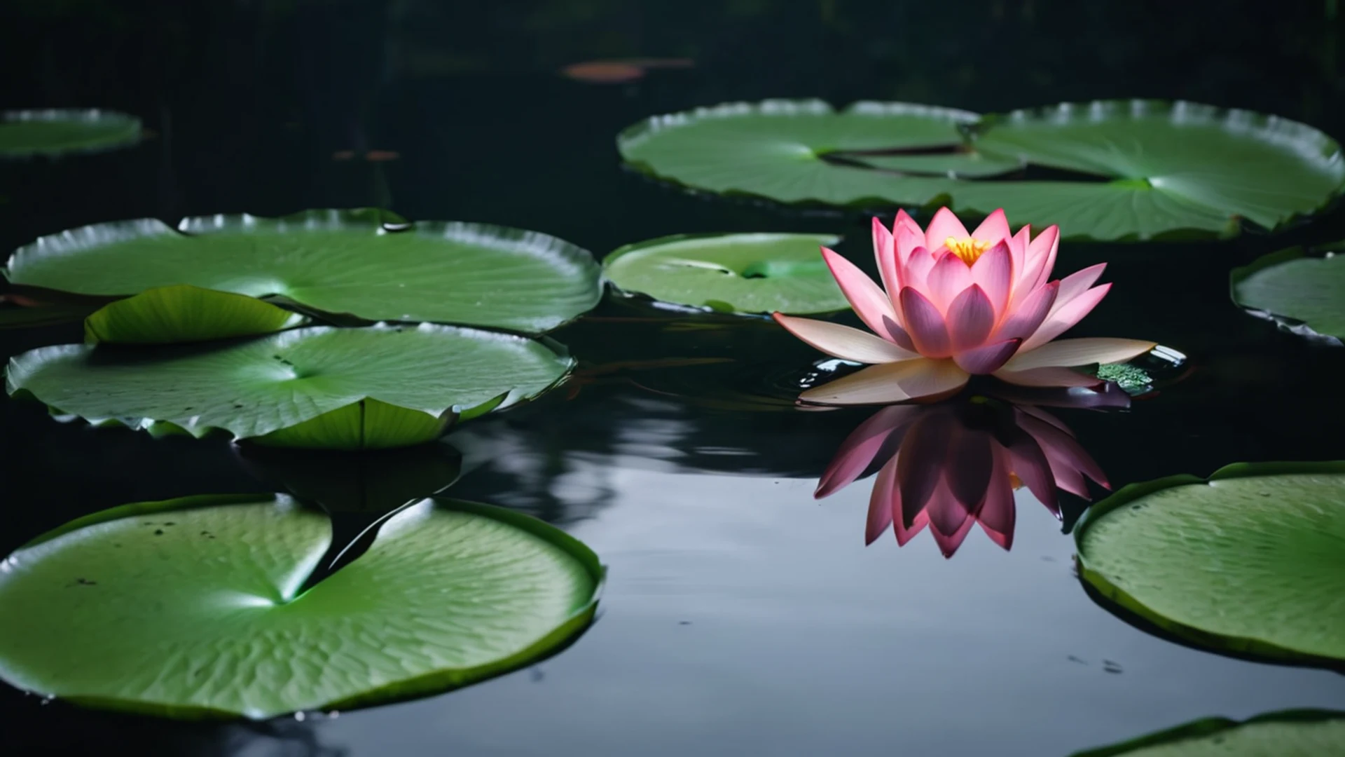 Lotus Flower on Water - free hd flowers wallpaper for desktop